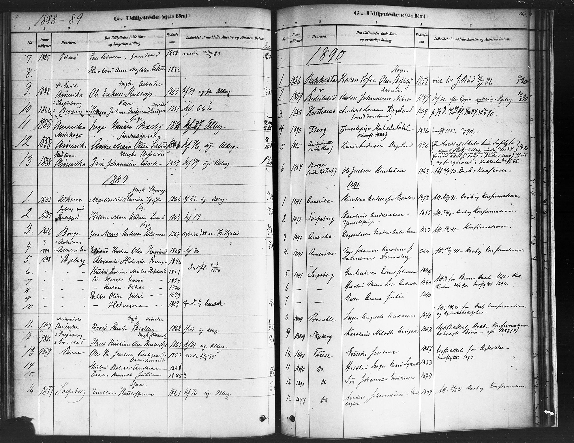 Varteig prestekontor Kirkebøker, SAO/A-10447a/F/Fa/L0002: Parish register (official) no. 2, 1878-1899, p. 260