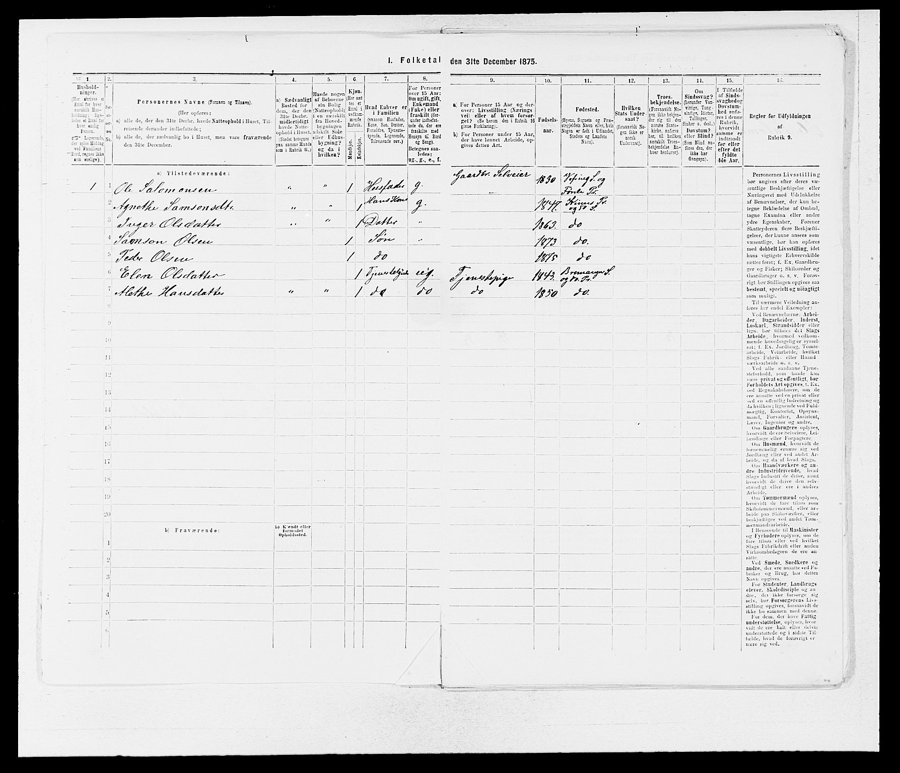 SAB, 1875 census for 1437L Kinn/Kinn og Svanøy, 1875, p. 36