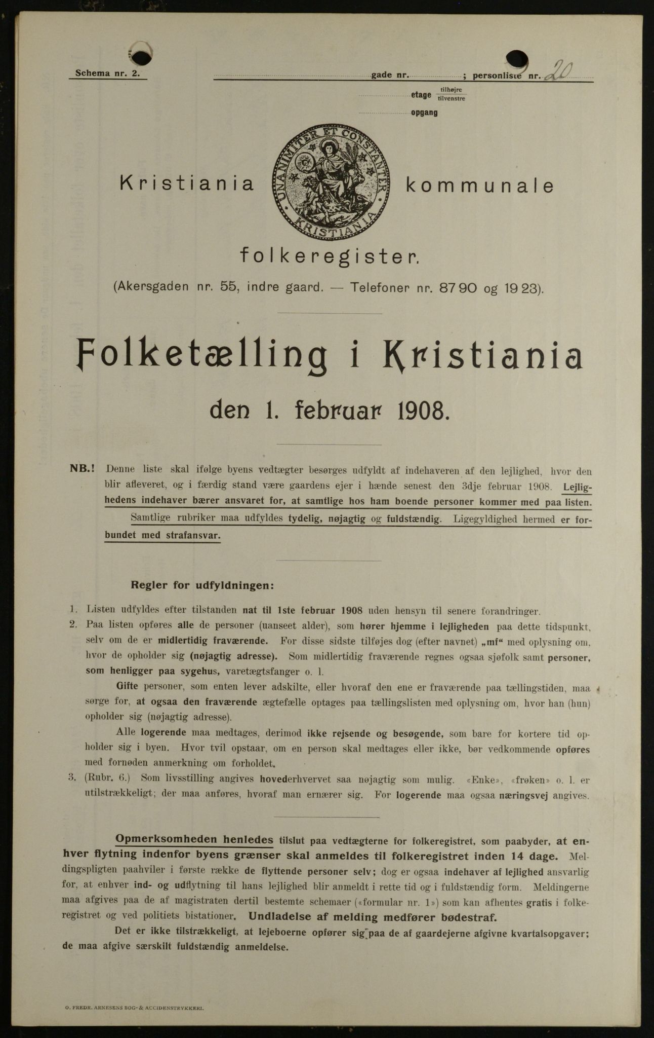 OBA, Municipal Census 1908 for Kristiania, 1908, p. 36810