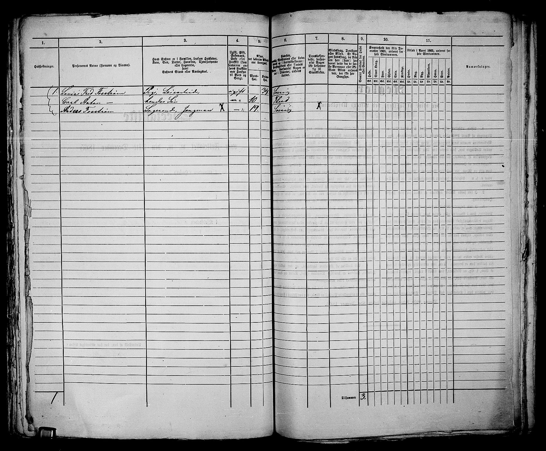 RA, 1865 census for Fredrikshald, 1865, p. 214