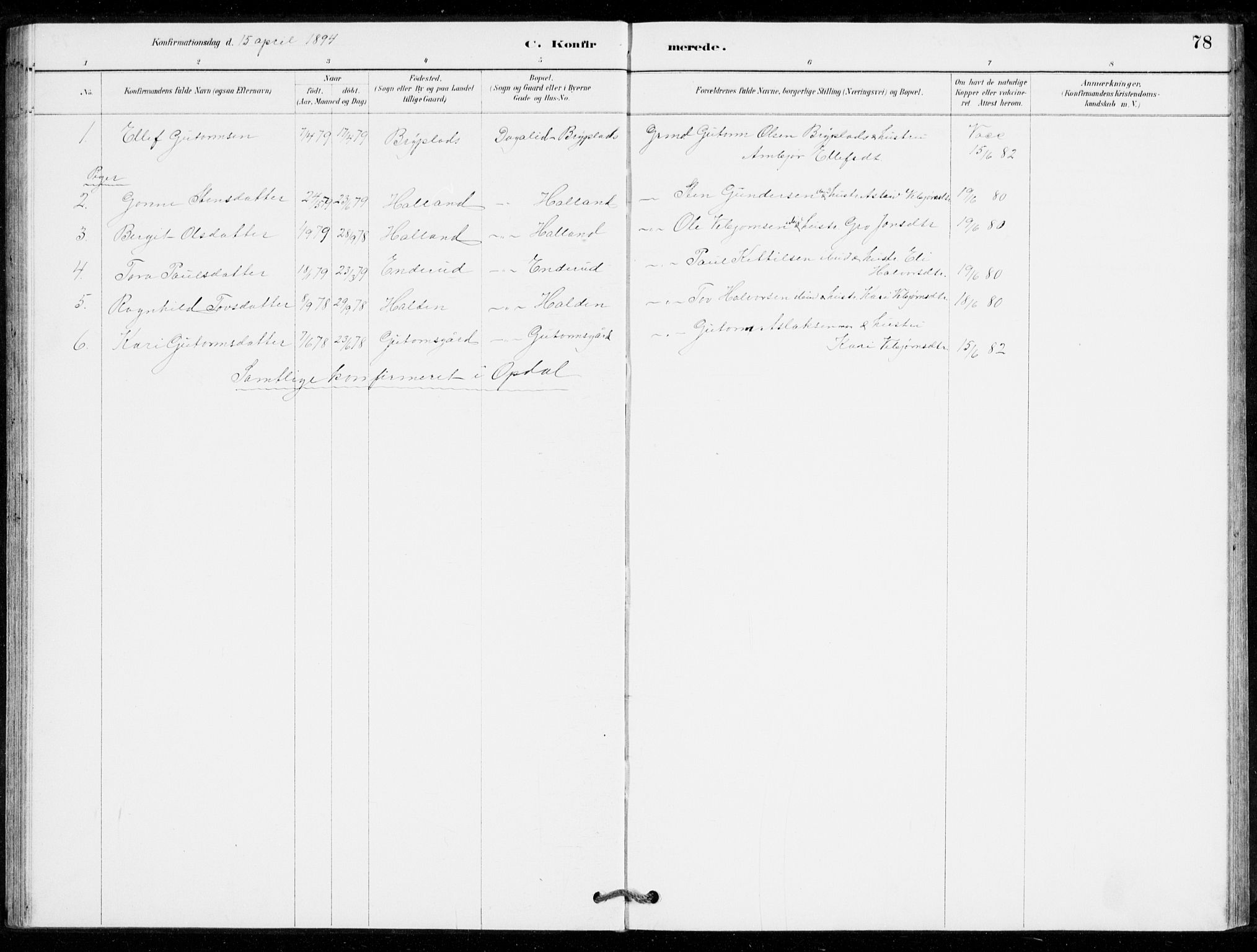 Nore kirkebøker, AV/SAKO-A-238/G/Gc/L0003: Parish register (copy) no. III 3, 1881-1941, p. 78