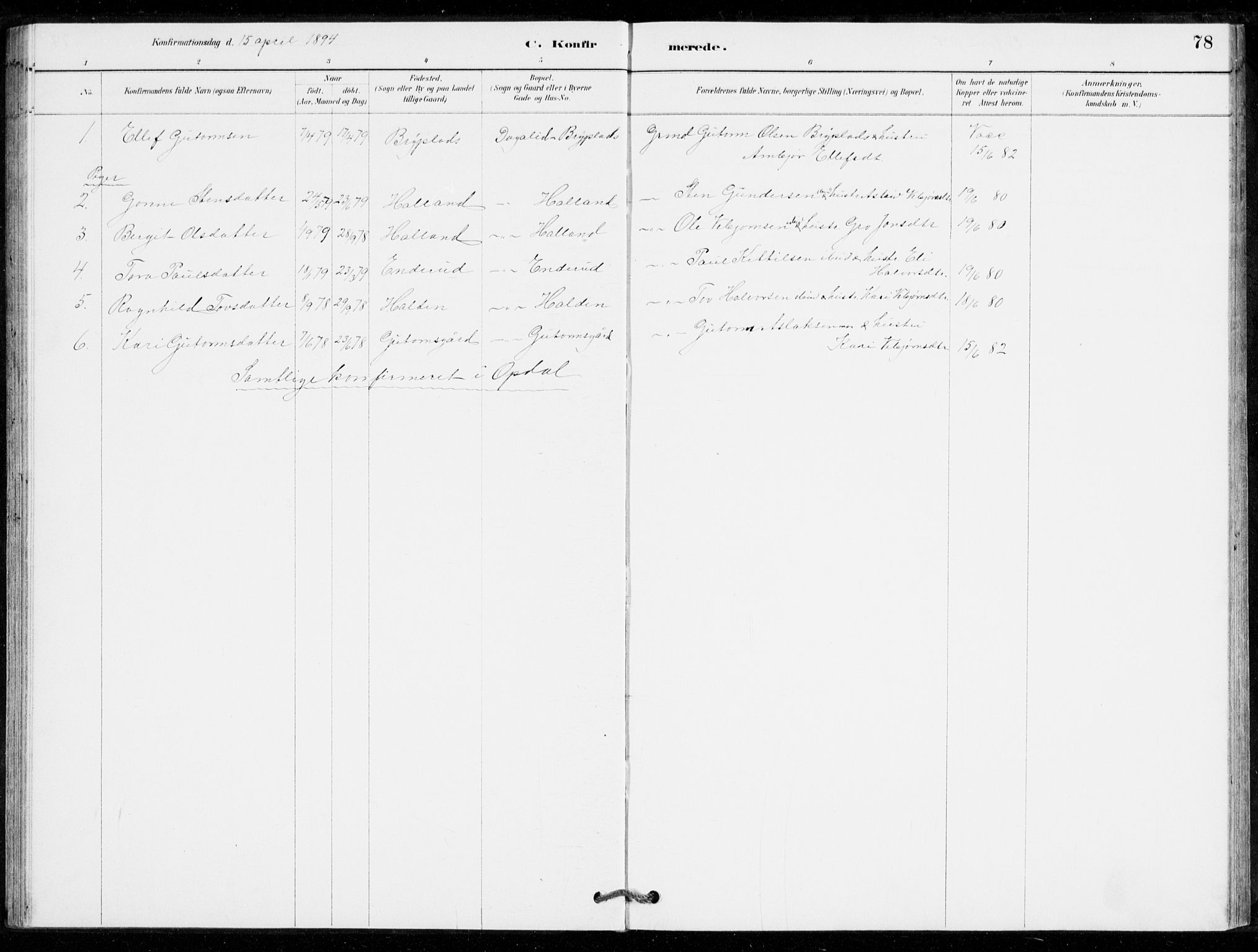 Nore kirkebøker, SAKO/A-238/G/Gc/L0003: Parish register (copy) no. III 3, 1881-1941, p. 78