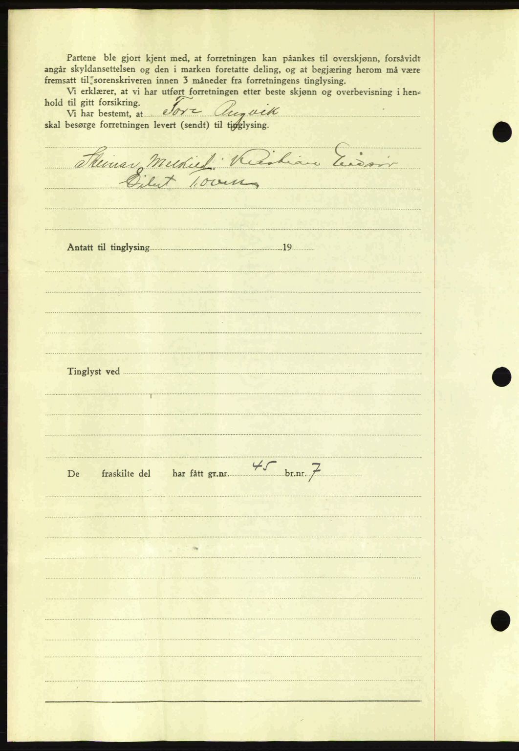 Romsdal sorenskriveri, AV/SAT-A-4149/1/2/2C: Mortgage book no. A15, 1943-1944, Diary no: : 1819/1943