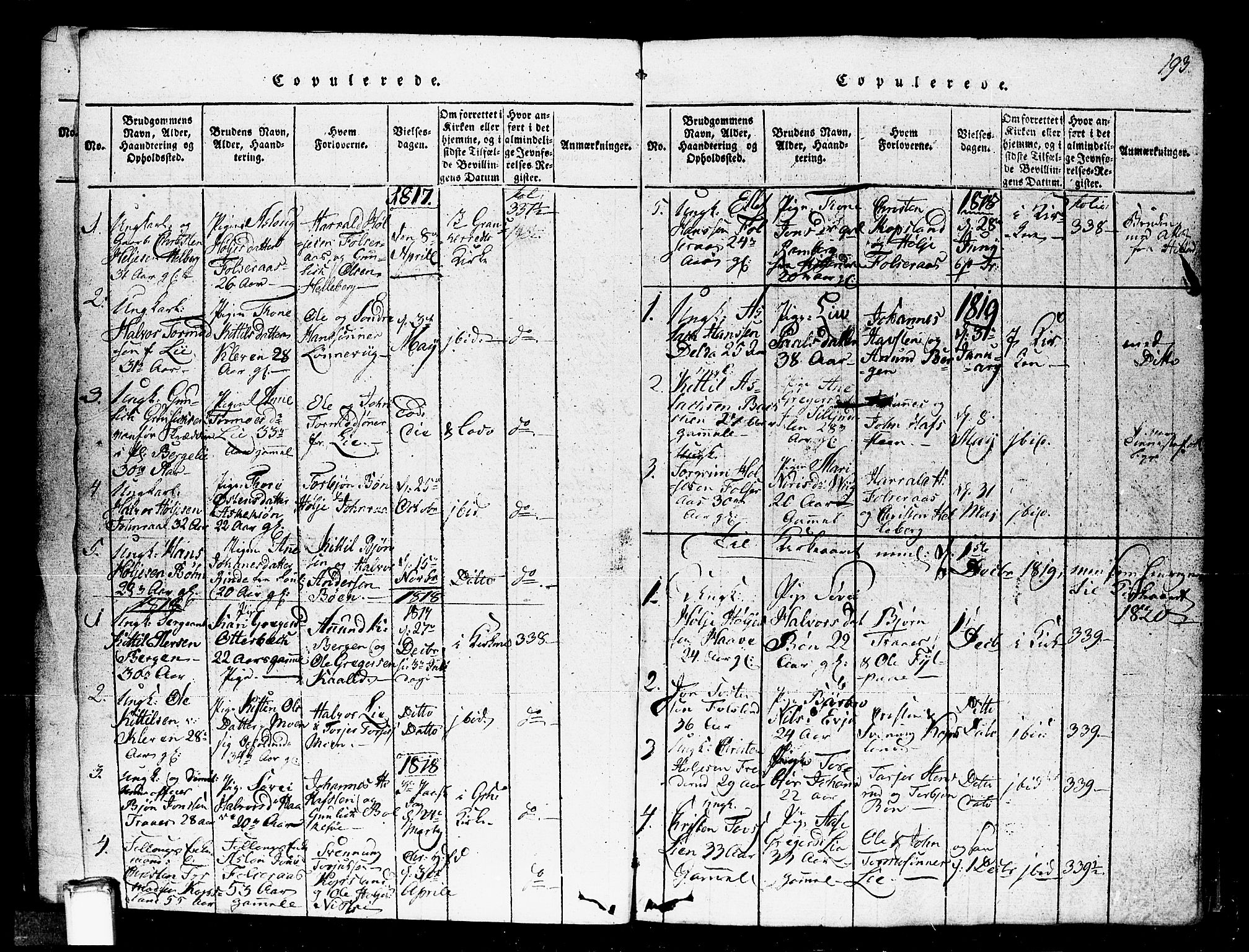 Gransherad kirkebøker, SAKO/A-267/F/Fa/L0001: Parish register (official) no. I 1, 1815-1843, p. 193