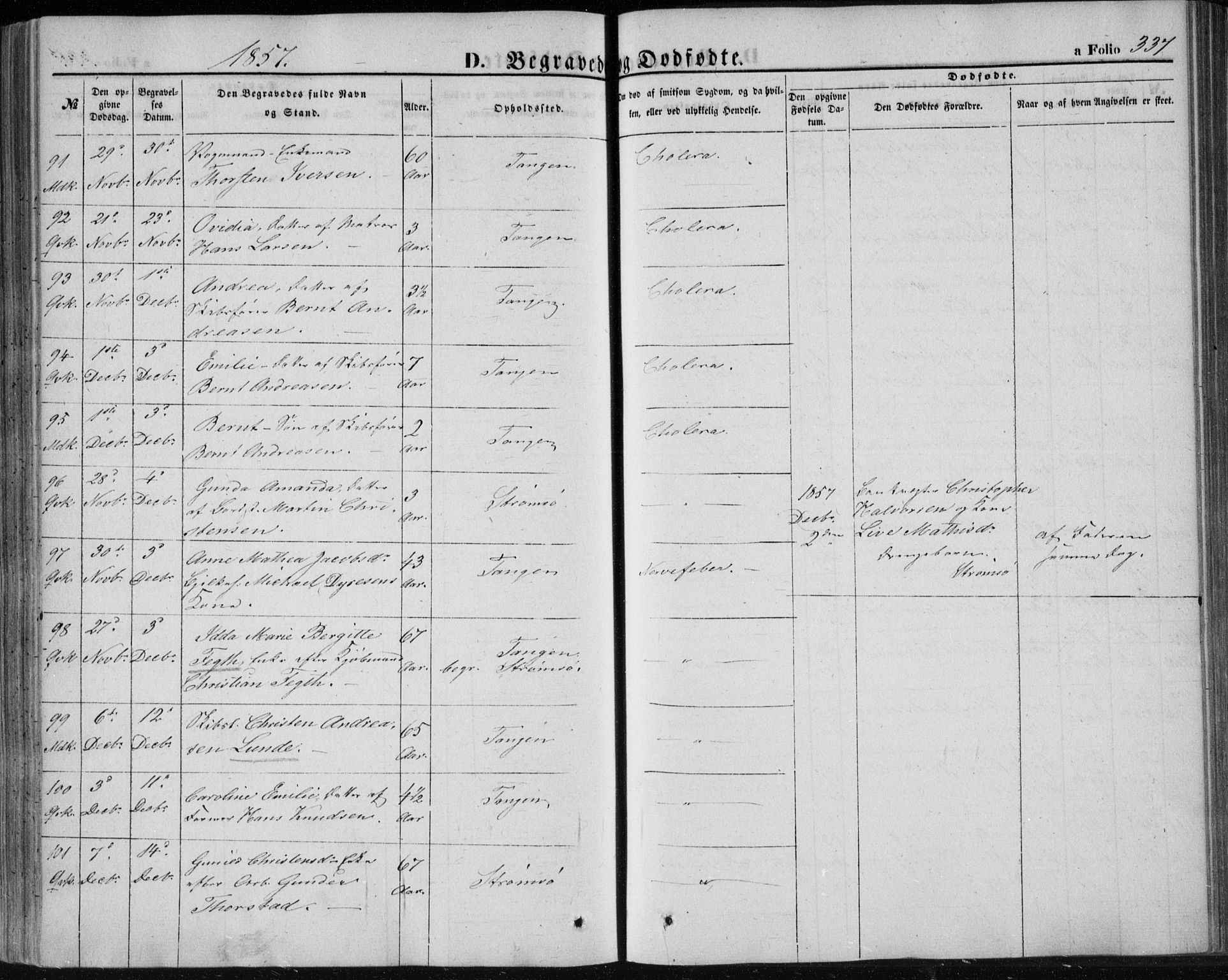 Strømsø kirkebøker, AV/SAKO-A-246/F/Fa/L0014: Parish register (official) no. I 14, 1848-1858, p. 337