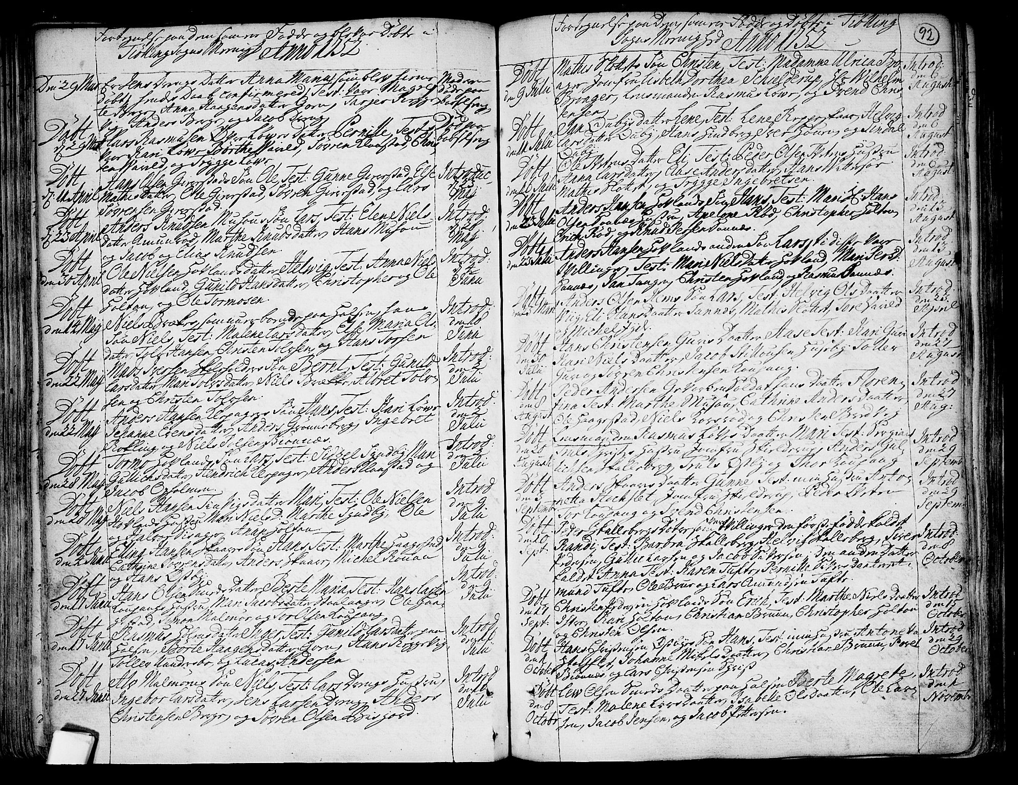 Tjølling kirkebøker, AV/SAKO-A-60/F/Fa/L0003: Parish register (official) no. 3, 1735-1778, p. 92