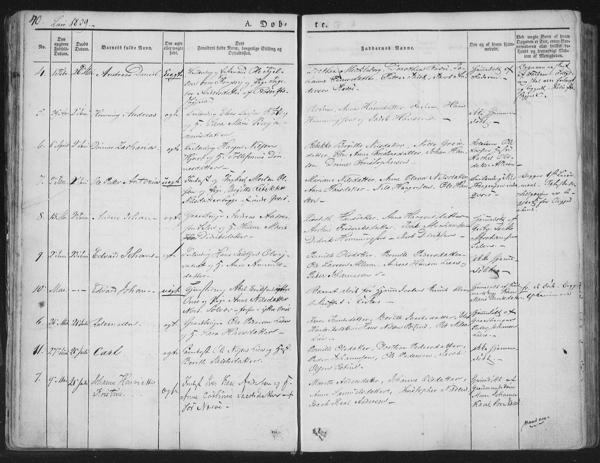 Ministerialprotokoller, klokkerbøker og fødselsregistre - Nordland, AV/SAT-A-1459/839/L0565: Parish register (official) no. 839A02, 1825-1862, p. 40