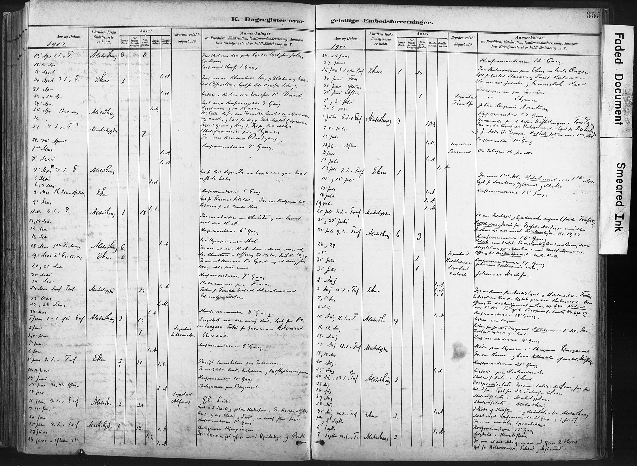 Ministerialprotokoller, klokkerbøker og fødselsregistre - Nord-Trøndelag, SAT/A-1458/717/L0162: Parish register (official) no. 717A12, 1898-1923, p. 355