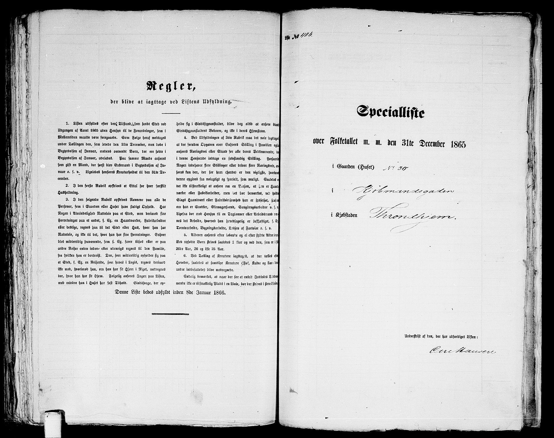 RA, 1865 census for Trondheim, 1865, p. 853