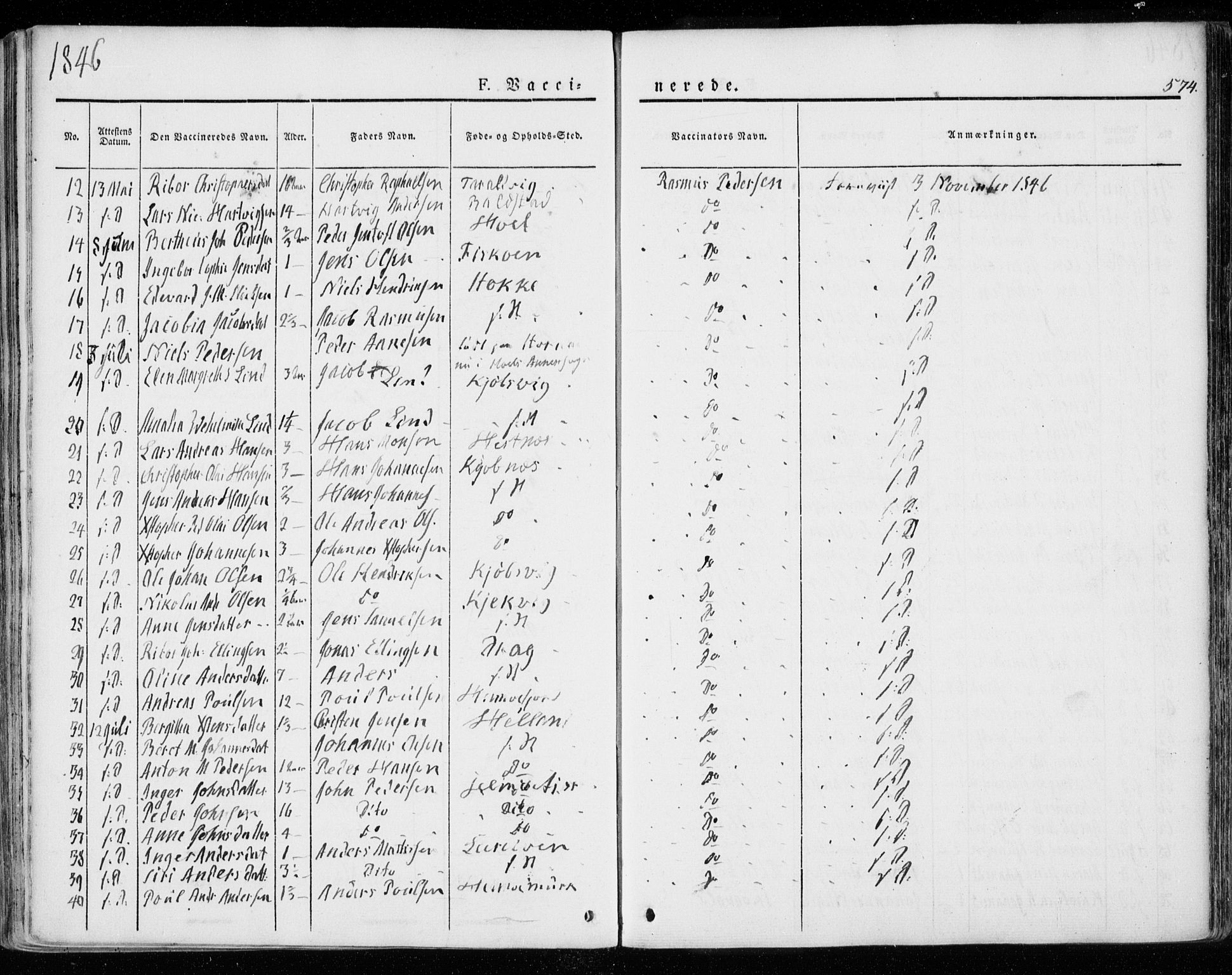 Ministerialprotokoller, klokkerbøker og fødselsregistre - Nordland, AV/SAT-A-1459/872/L1033: Parish register (official) no. 872A08, 1840-1863, p. 574