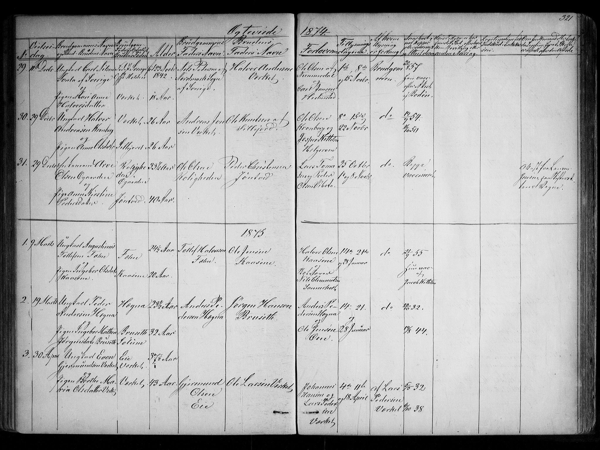 Holla kirkebøker, SAKO/A-272/G/Ga/L0004: Parish register (copy) no. I 4, 1867-1890, p. 321