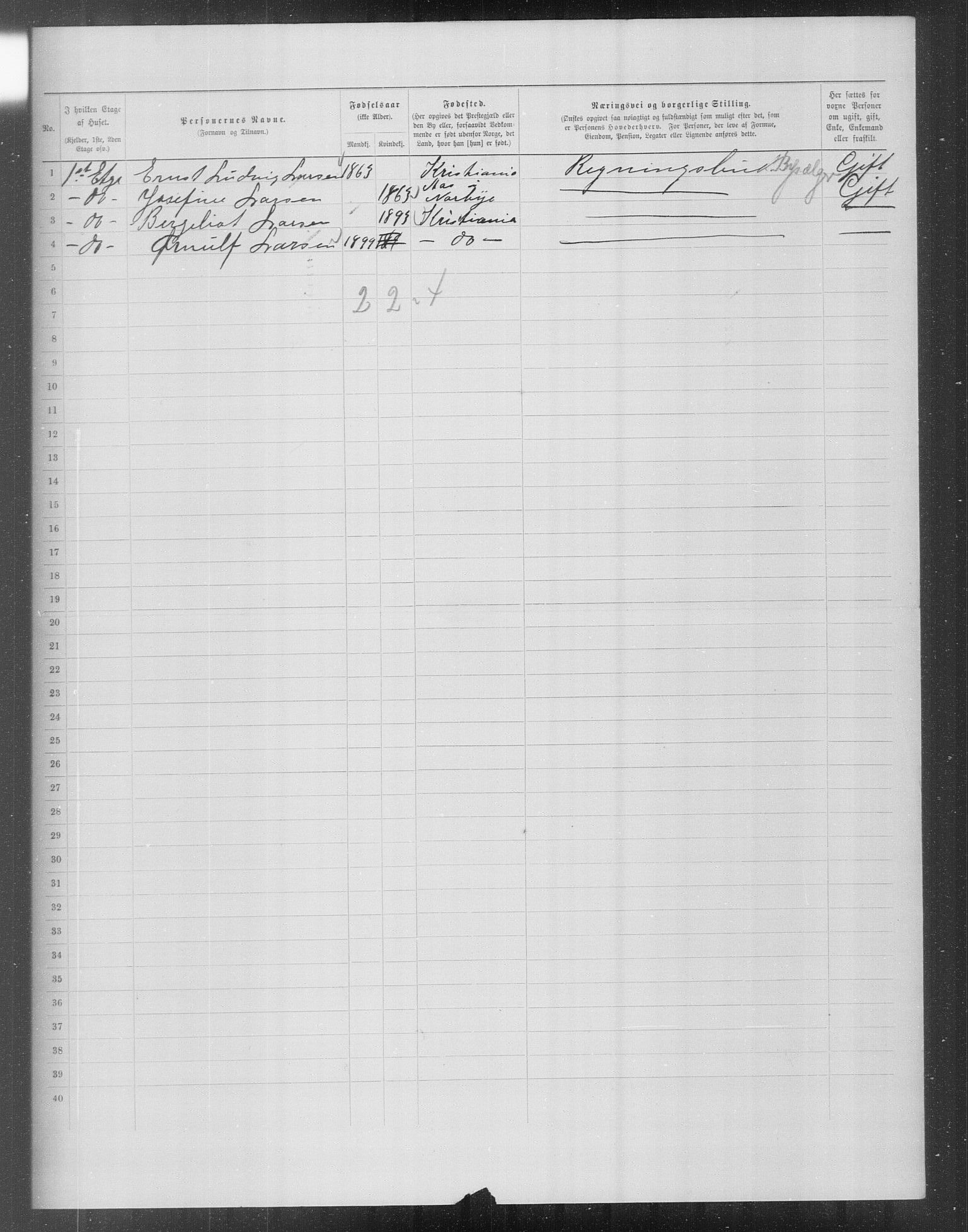 OBA, Municipal Census 1899 for Kristiania, 1899, p. 16587