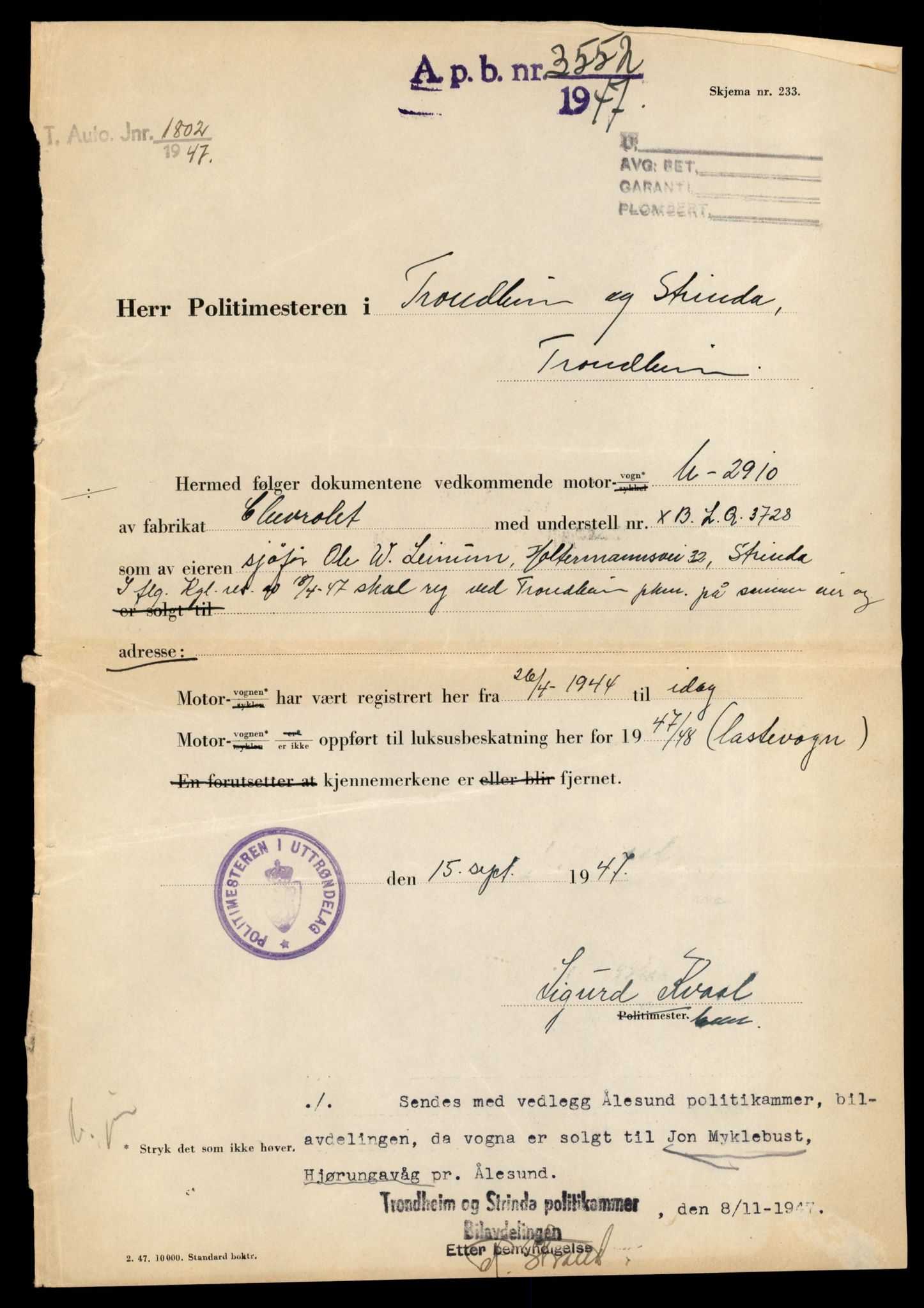 Møre og Romsdal vegkontor - Ålesund trafikkstasjon, AV/SAT-A-4099/F/Fe/L0035: Registreringskort for kjøretøy T 12653 - T 12829, 1927-1998, p. 1080