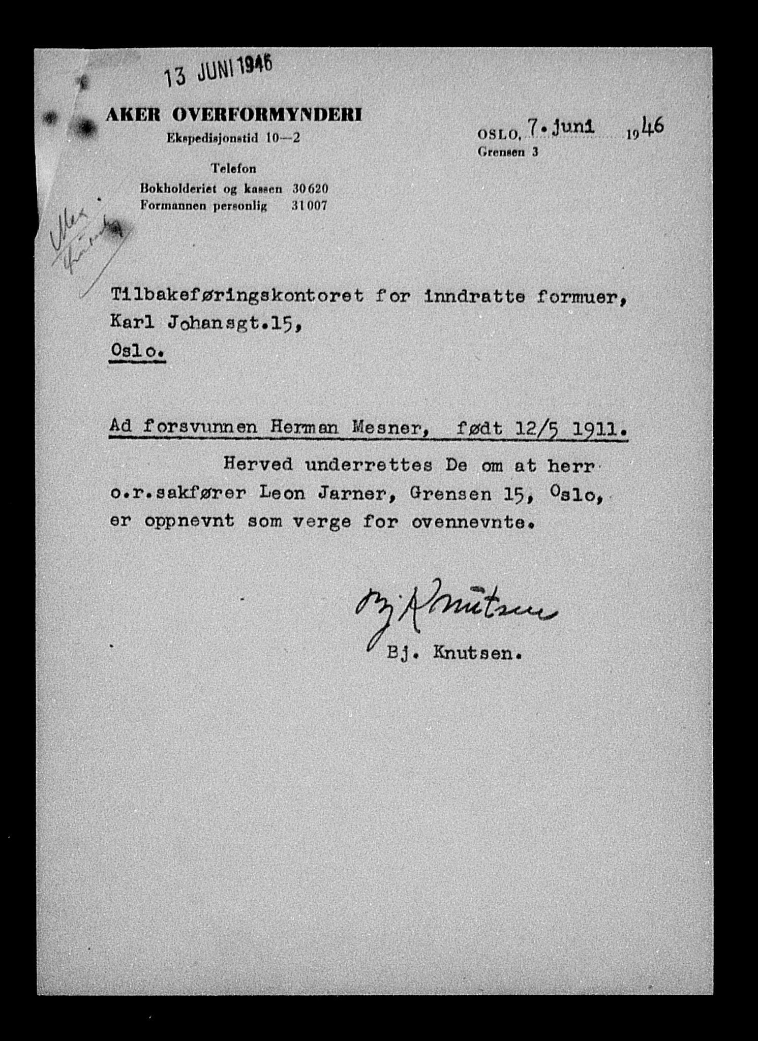 Justisdepartementet, Tilbakeføringskontoret for inndratte formuer, RA/S-1564/H/Hc/Hcc/L0964: --, 1945-1947, p. 18