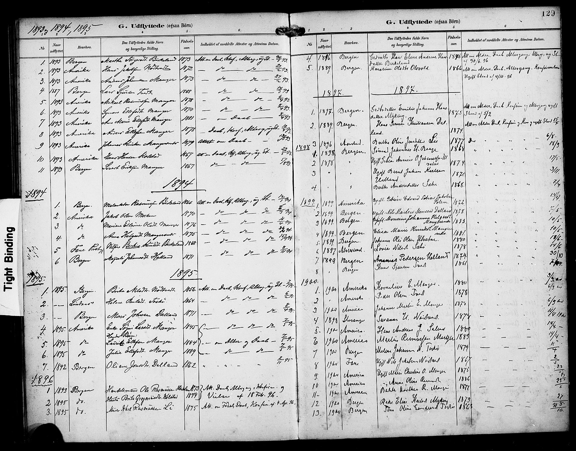 Manger sokneprestembete, AV/SAB-A-76801/H/Haa: Parish register (official) no. B 2, 1893-1906, p. 129