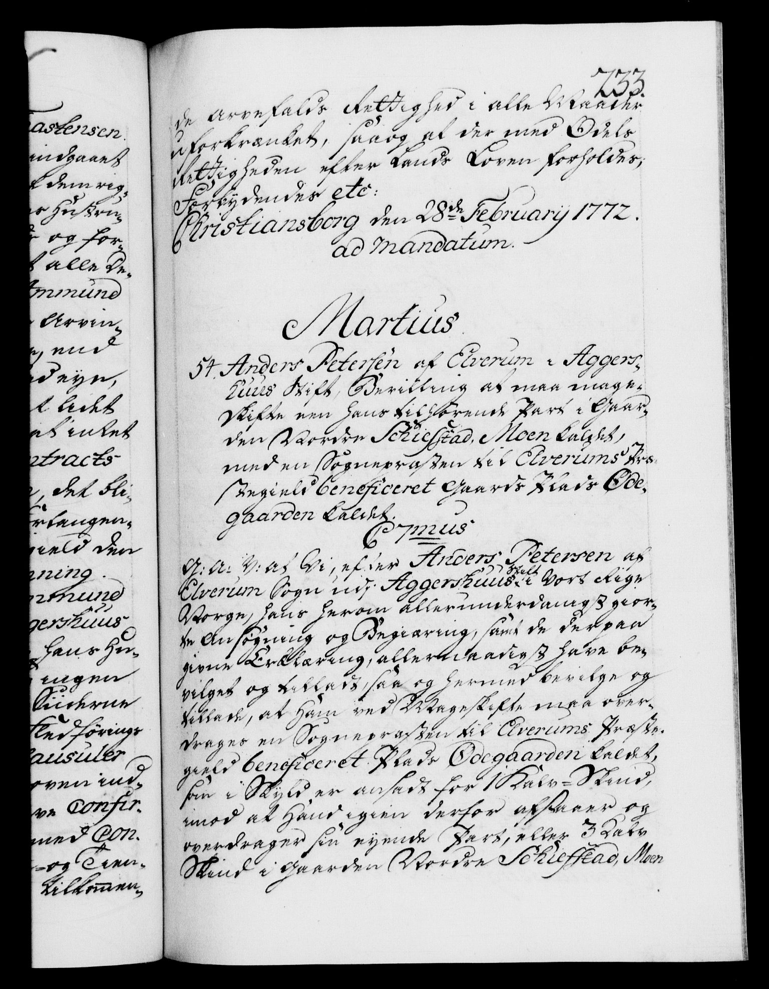 Danske Kanselli 1572-1799, RA/EA-3023/F/Fc/Fca/Fcaa/L0045: Norske registre "Norske eller 3. dept.s åpne brev, 1771-1773, p. 233a