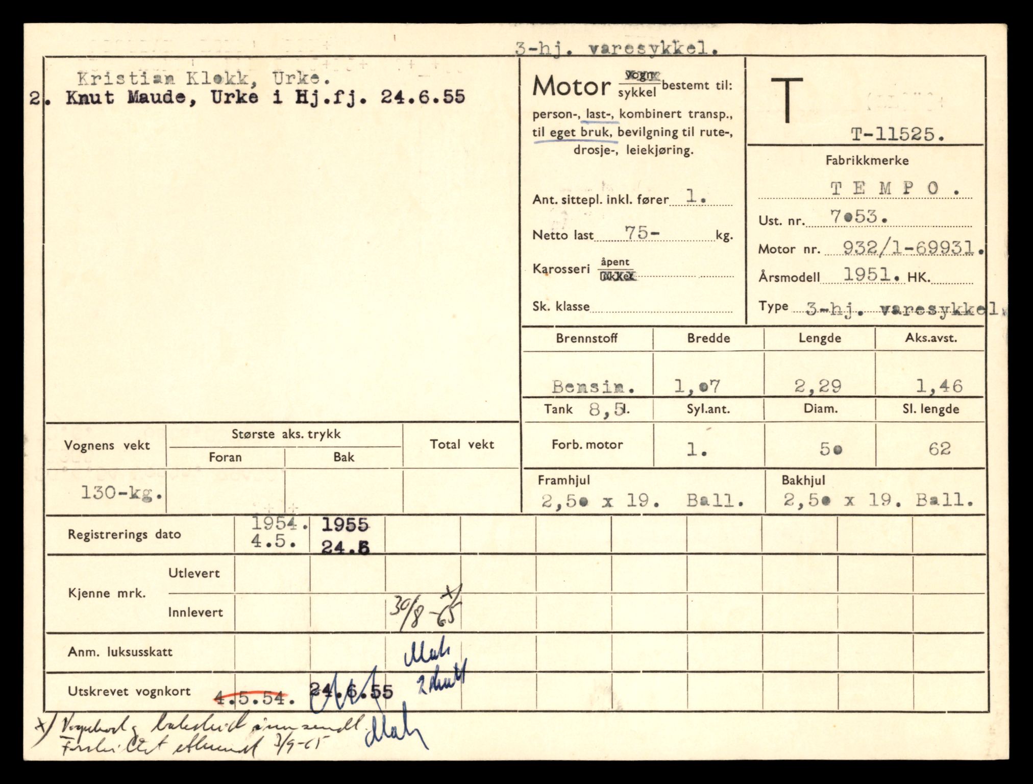 Møre og Romsdal vegkontor - Ålesund trafikkstasjon, AV/SAT-A-4099/F/Fe/L0029: Registreringskort for kjøretøy T 11430 - T 11619, 1927-1998, p. 1718