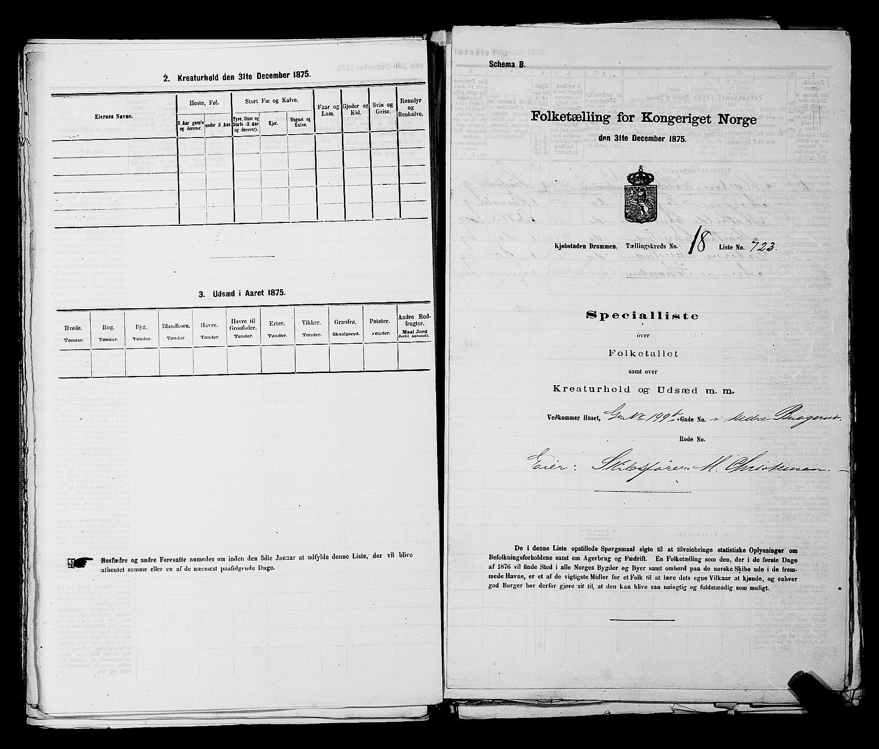 SAKO, 1875 census for 0602 Drammen, 1875, p. 2014