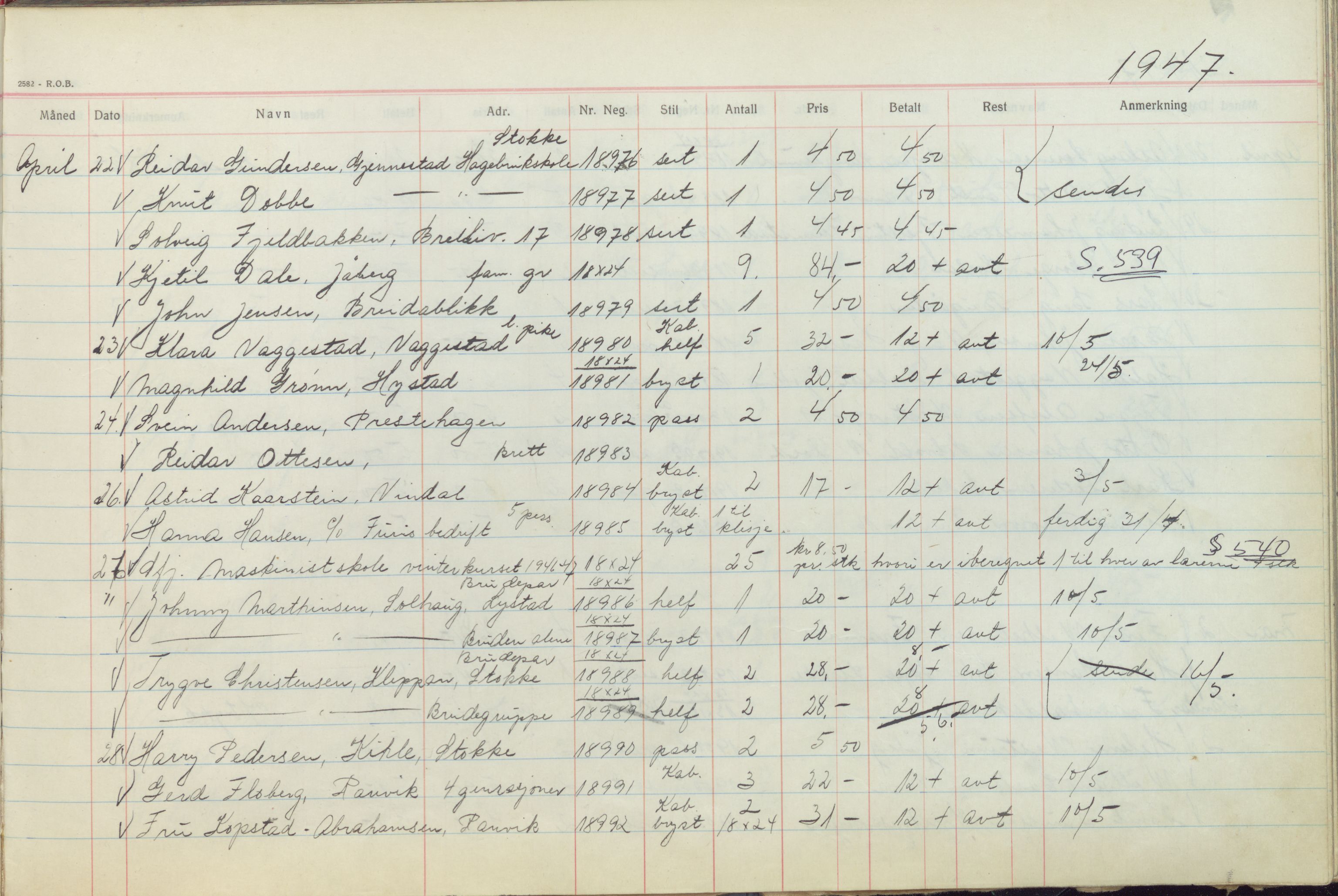Pa 1494 - Jørgensen, Antonius. Fotograf, VEMU/A-2760/F/Fb, 1927-1984, p. 1150