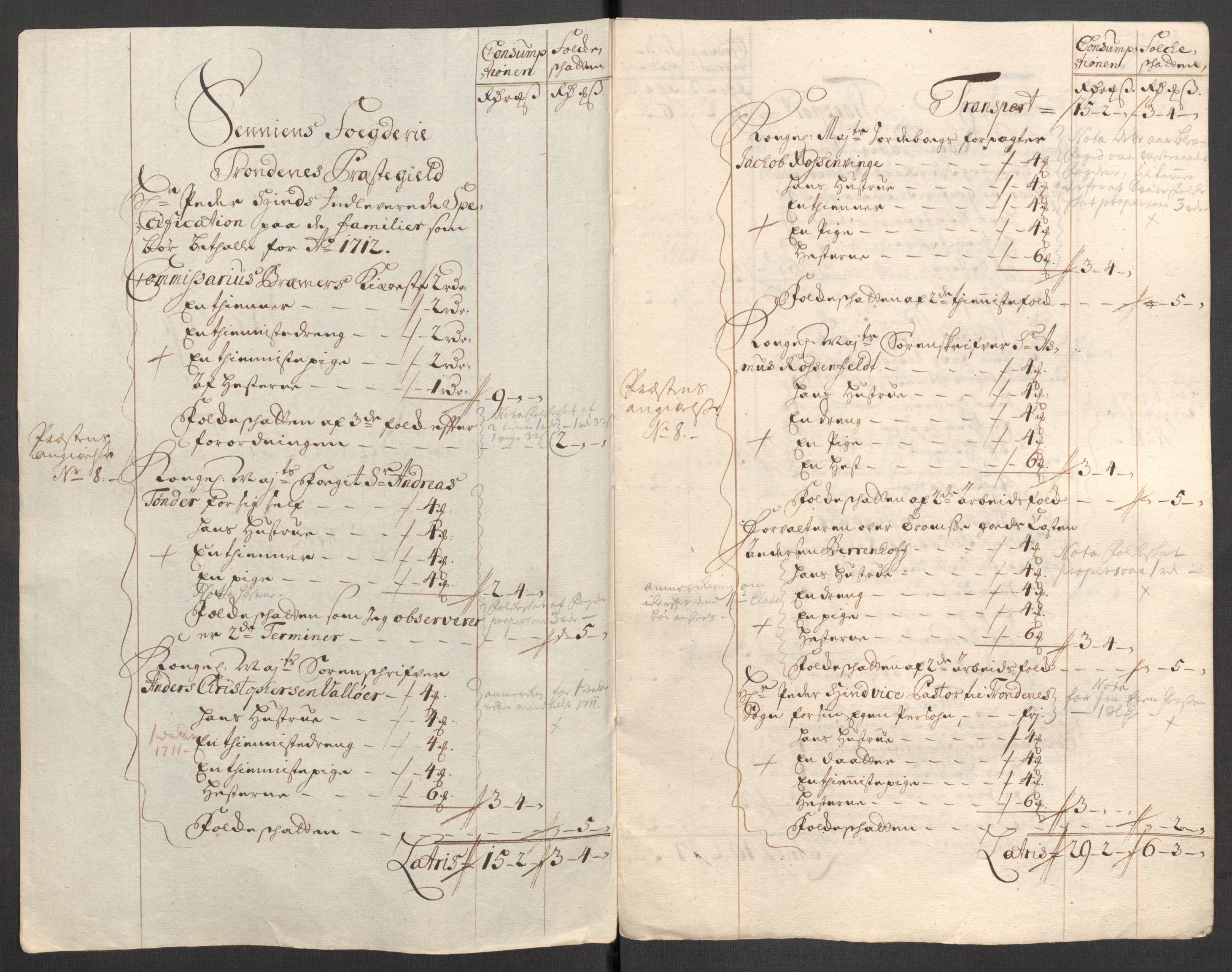 Rentekammeret inntil 1814, Reviderte regnskaper, Fogderegnskap, RA/EA-4092/R68/L4758: Fogderegnskap Senja og Troms, 1711-1712, p. 341