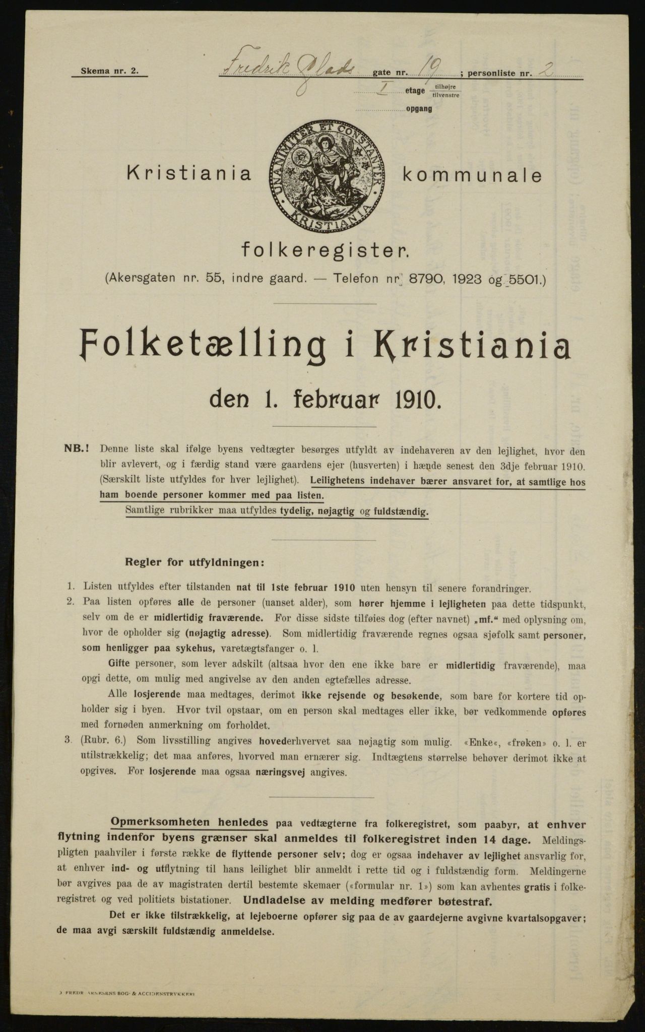 OBA, Municipal Census 1910 for Kristiania, 1910, p. 25032