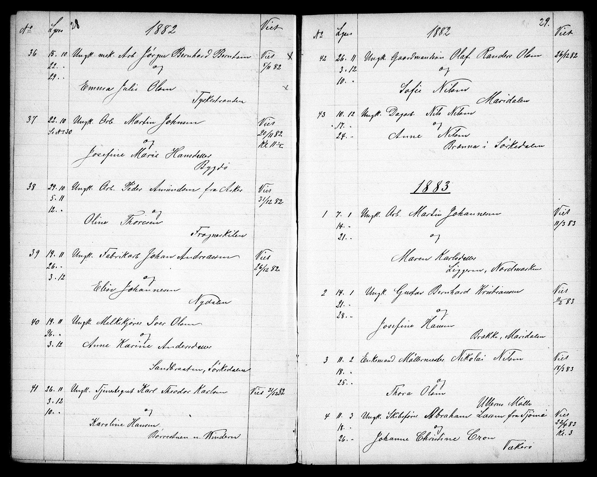 Vestre Aker prestekontor Kirkebøker, AV/SAO-A-10025/G/Ga/L0005: Parish register (copy) no. I 5, 1879-1901, p. 28-29