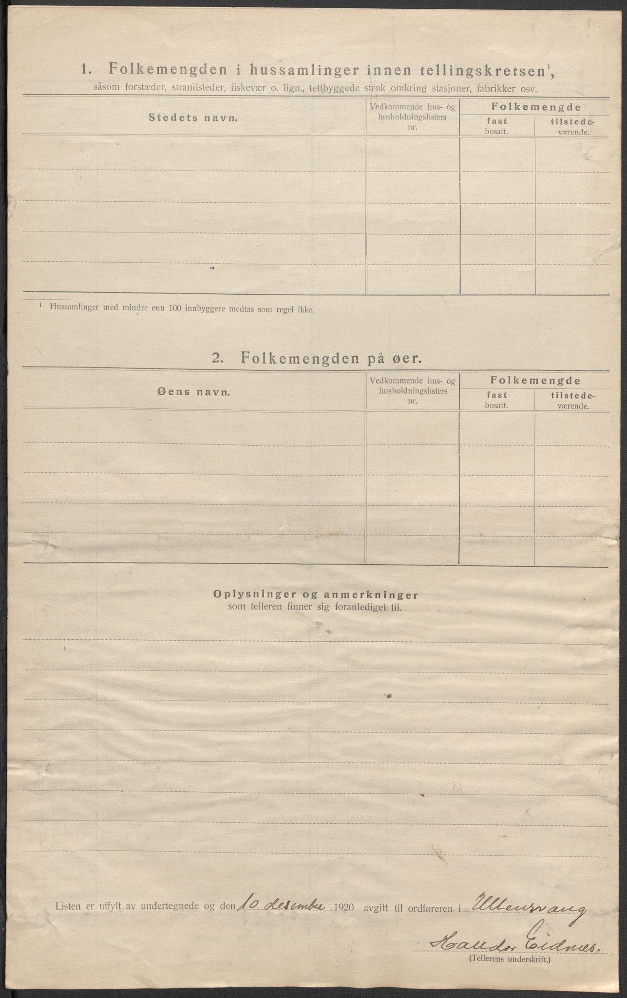 SAB, 1920 census for Ullensvang, 1920, p. 22