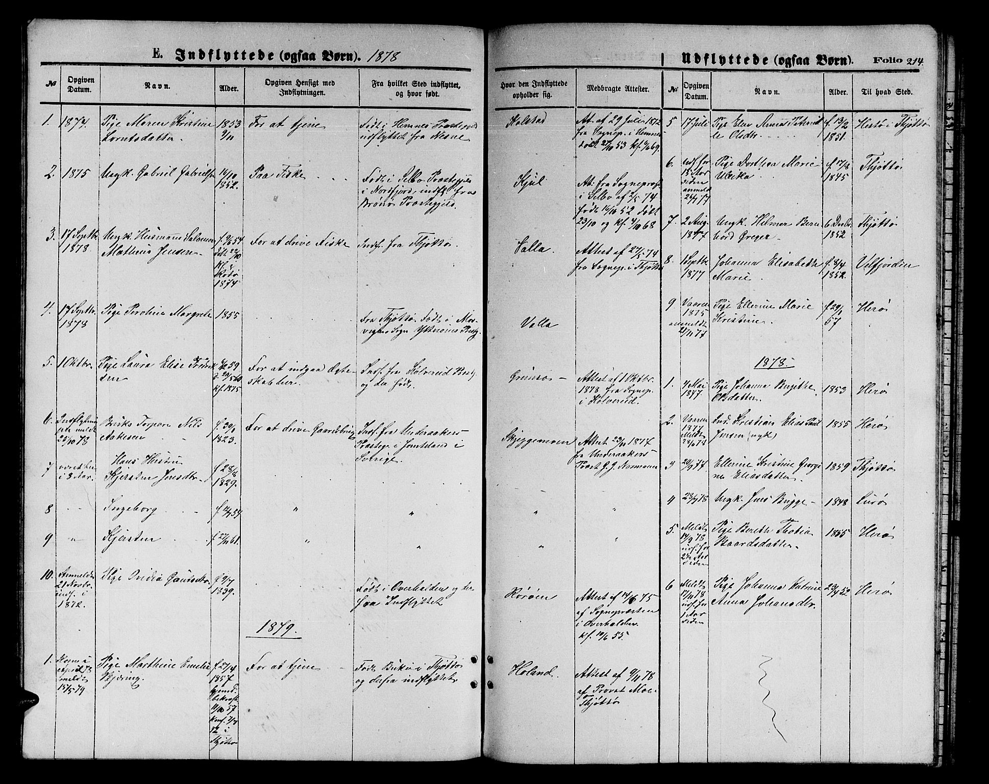 Ministerialprotokoller, klokkerbøker og fødselsregistre - Nordland, AV/SAT-A-1459/816/L0252: Parish register (copy) no. 816C02, 1871-1885, p. 214