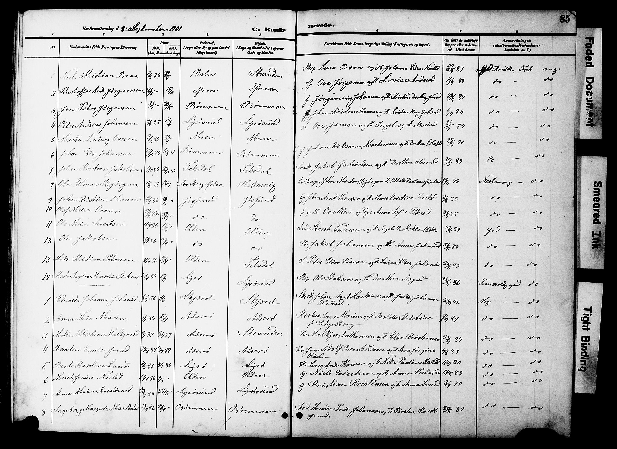 Ministerialprotokoller, klokkerbøker og fødselsregistre - Sør-Trøndelag, SAT/A-1456/654/L0666: Parish register (copy) no. 654C02, 1901-1925, p. 85