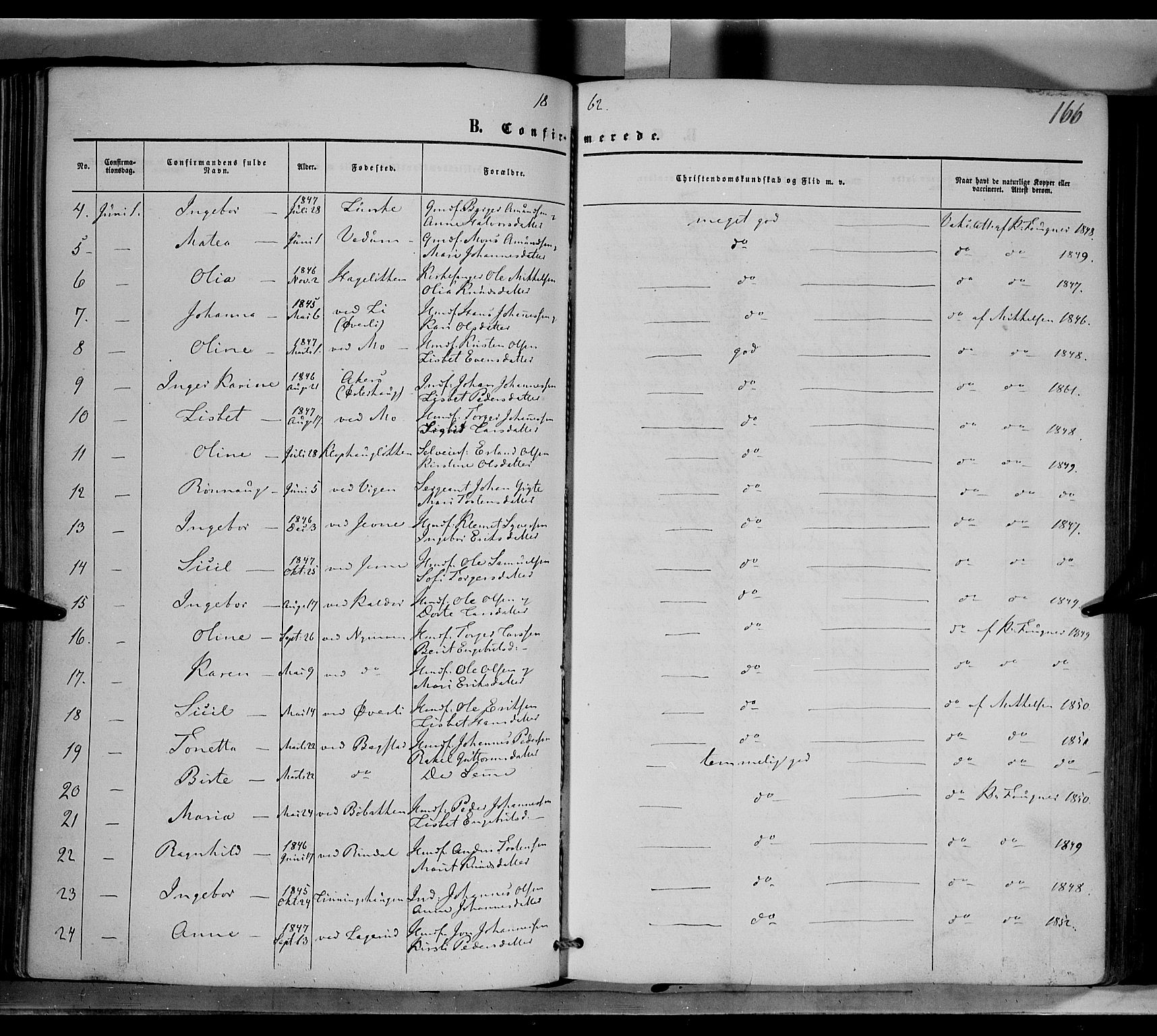 Øyer prestekontor, AV/SAH-PREST-084/H/Ha/Haa/L0006: Parish register (official) no. 6, 1858-1874, p. 166