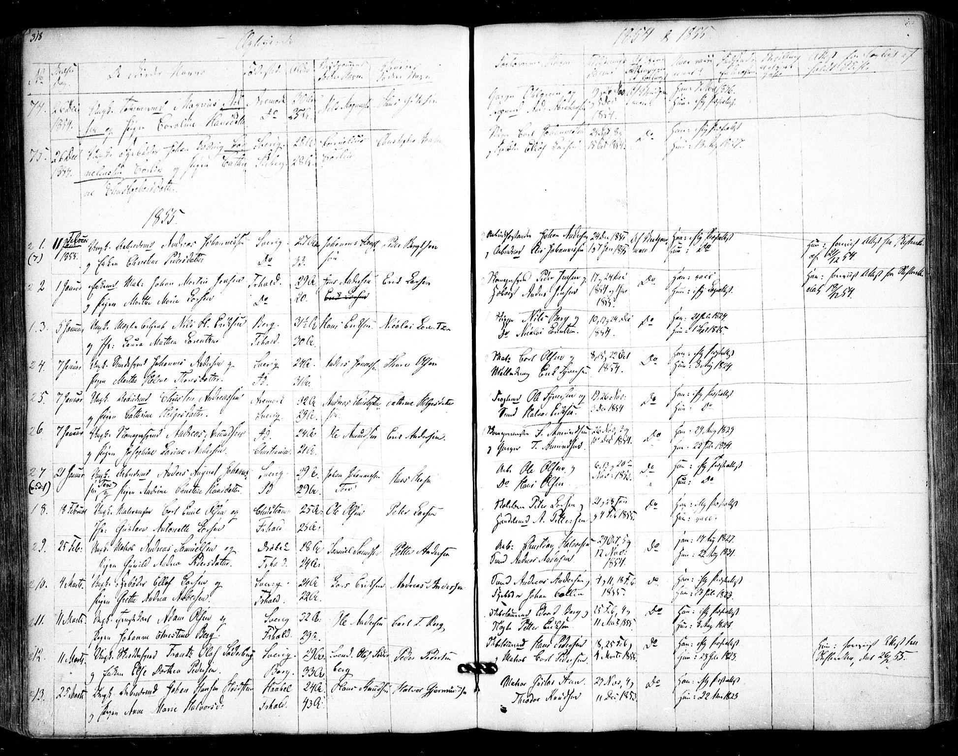 Halden prestekontor Kirkebøker, AV/SAO-A-10909/F/Fa/L0006: Parish register (official) no. I 6, 1845-1856, p. 318