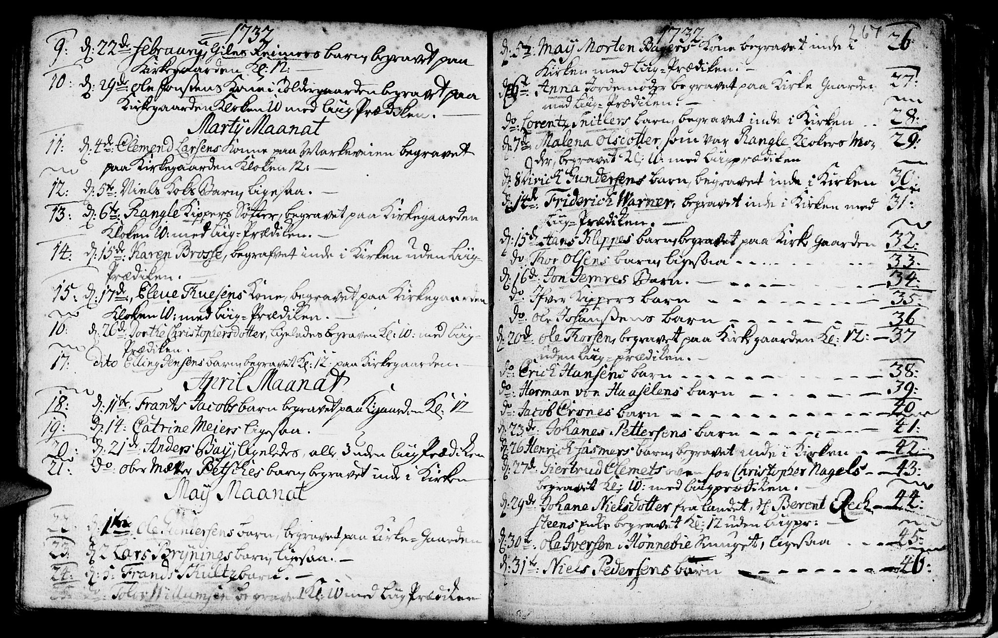 Nykirken Sokneprestembete, AV/SAB-A-77101/H/Haa/L0009: Parish register (official) no. A 9, 1689-1759, p. 267