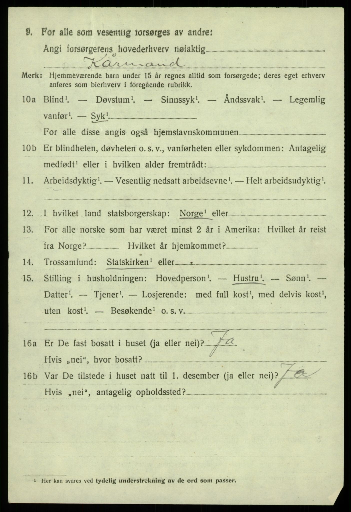 SAB, 1920 census for Austevoll, 1920, p. 6027