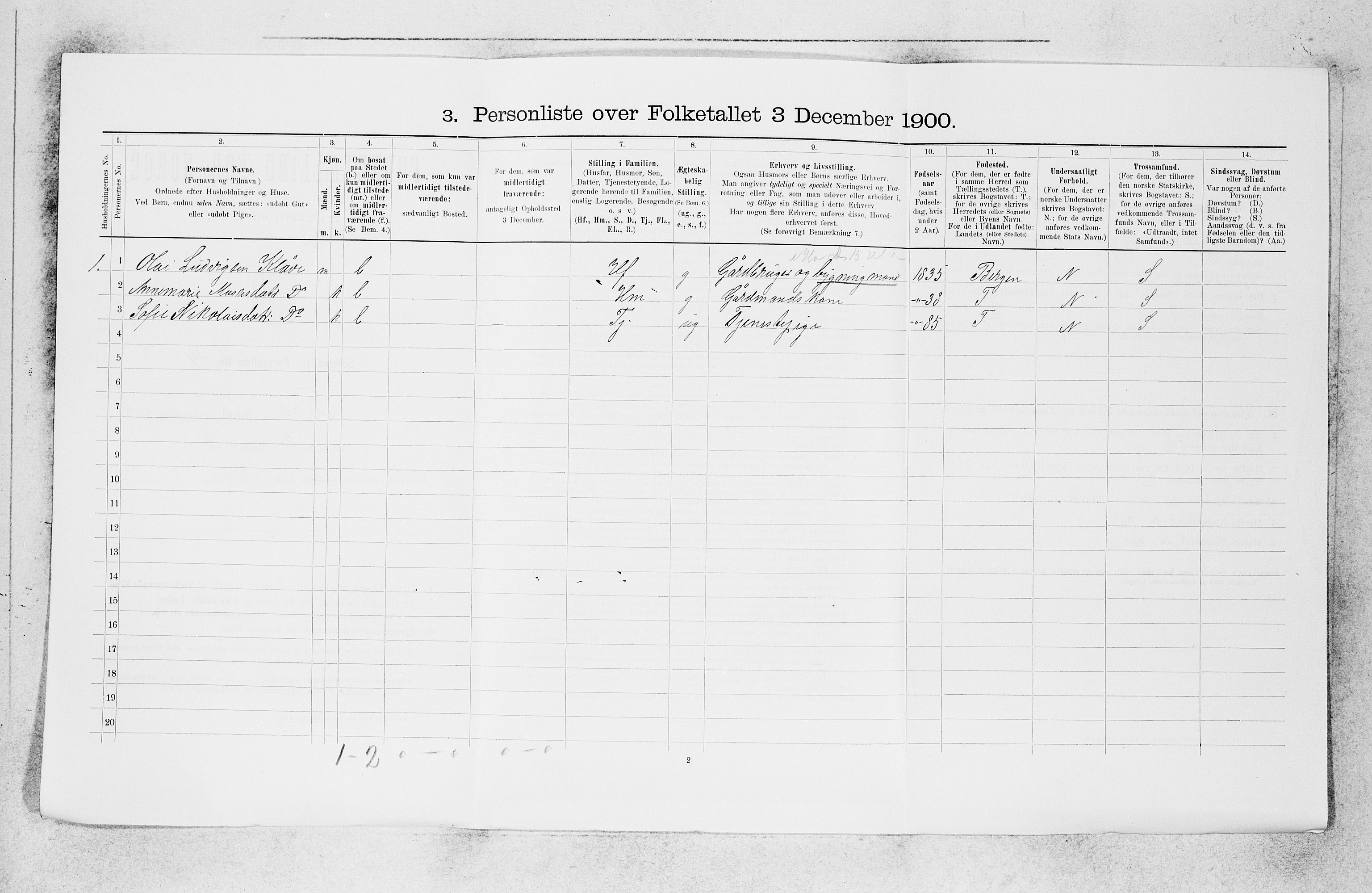 SAB, 1900 census for Førde, 1900, p. 373