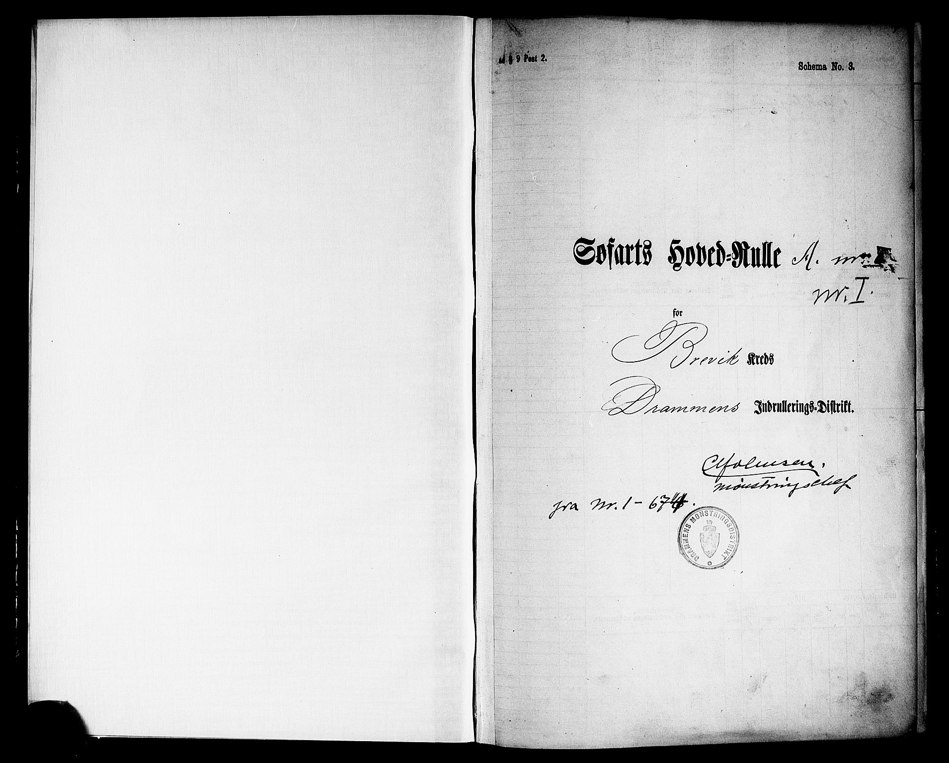Brevik innrulleringskontor, SAKO/A-833/F/Fb/L0001: Hovedrulle, 1869-1875, p. 3