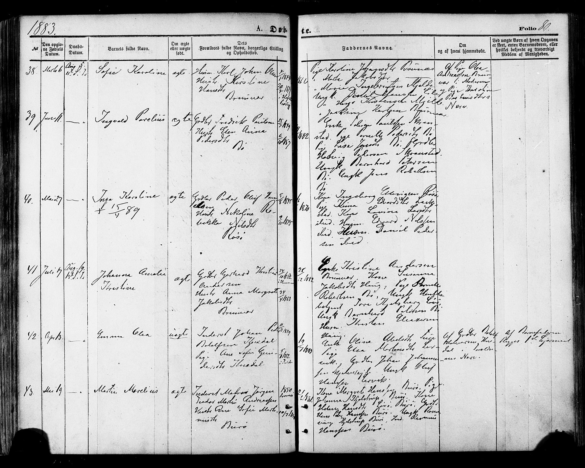 Ministerialprotokoller, klokkerbøker og fødselsregistre - Nordland, SAT/A-1459/855/L0802: Parish register (official) no. 855A10, 1875-1886, p. 80