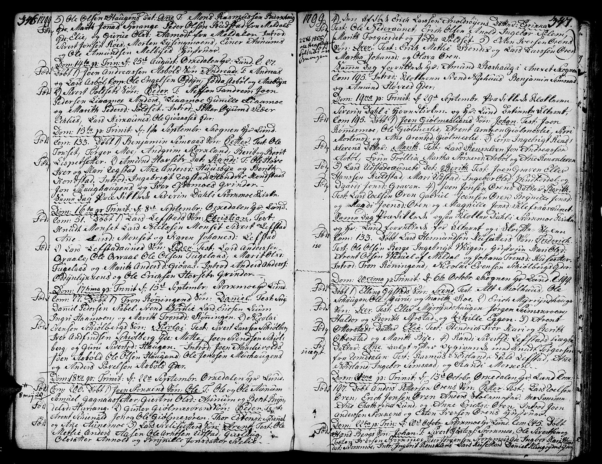 Ministerialprotokoller, klokkerbøker og fødselsregistre - Sør-Trøndelag, SAT/A-1456/668/L0802: Parish register (official) no. 668A02, 1776-1799, p. 346-347