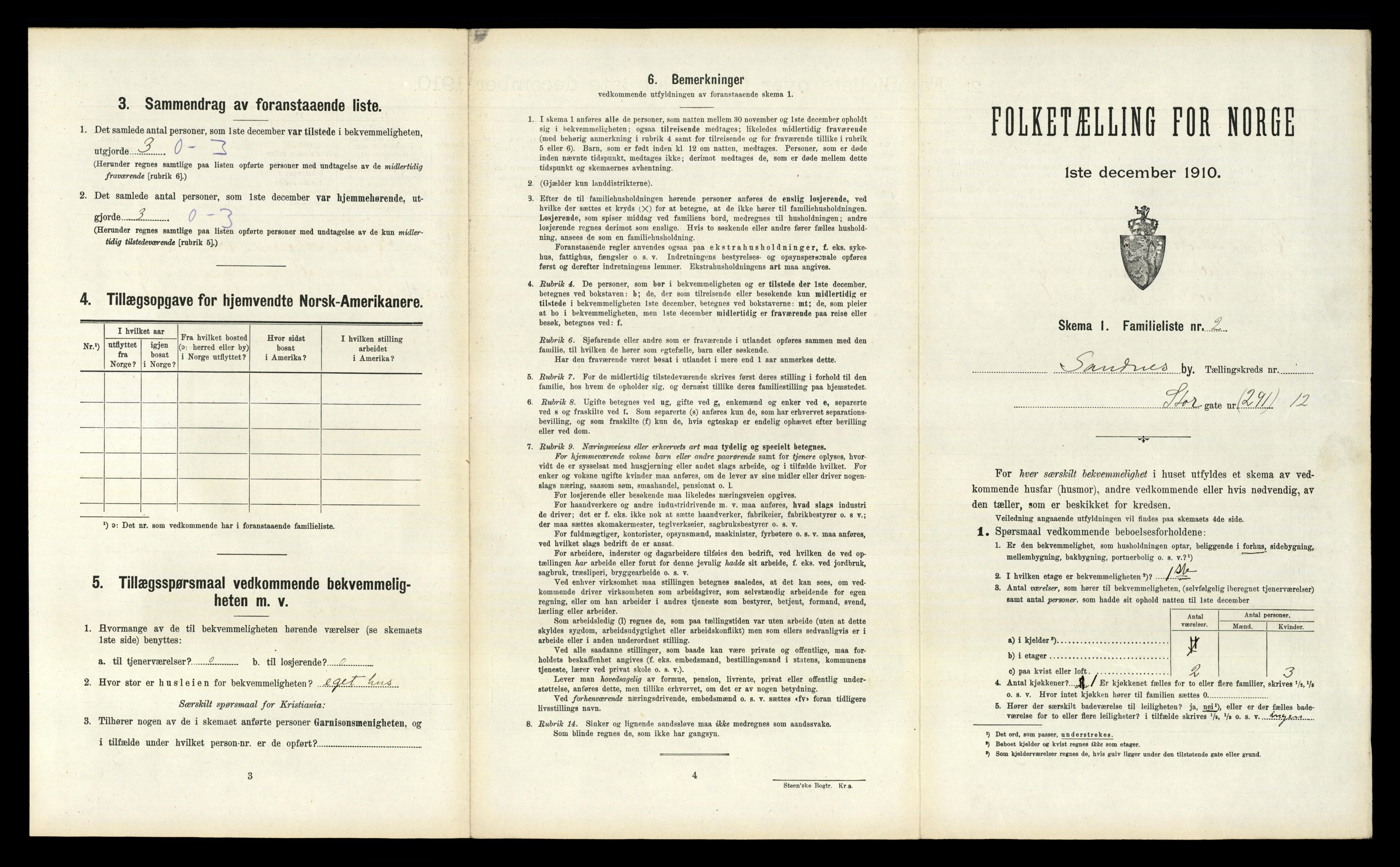 RA, 1910 census for Sandnes, 1910, p. 1294