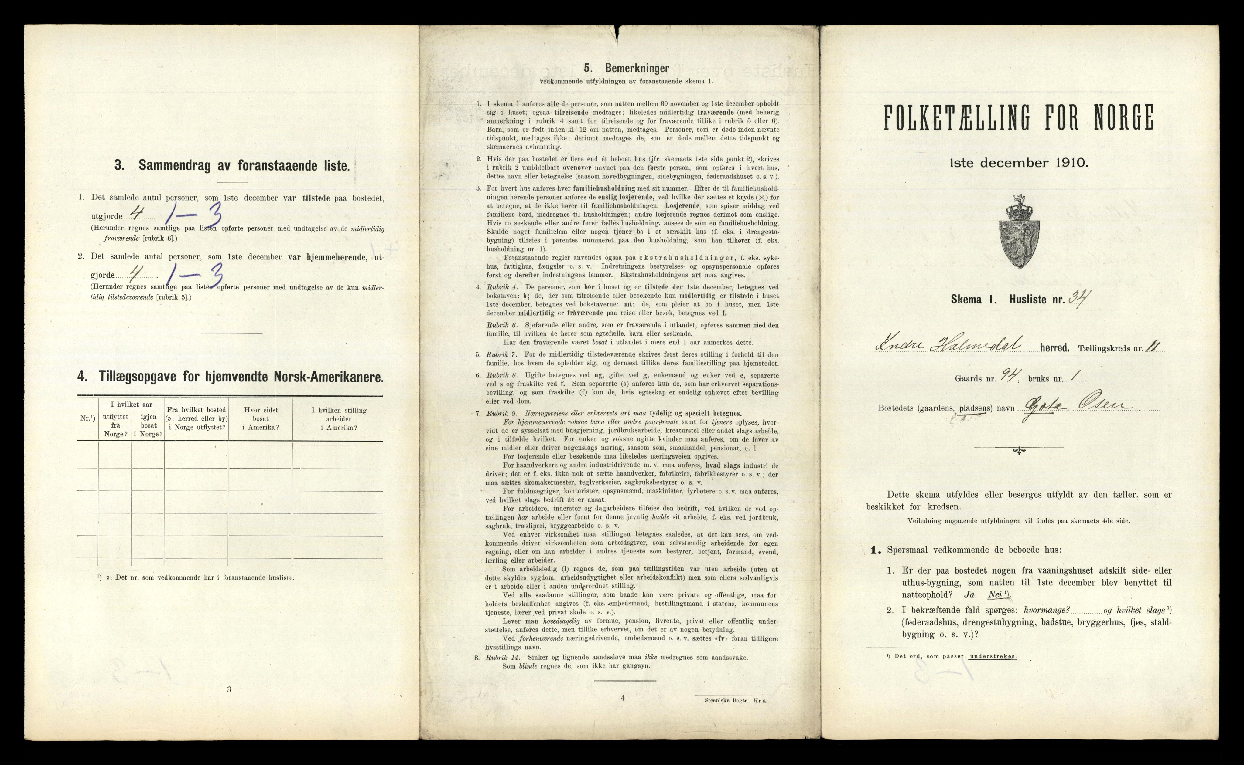 RA, 1910 census for Indre Holmedal, 1910, p. 892