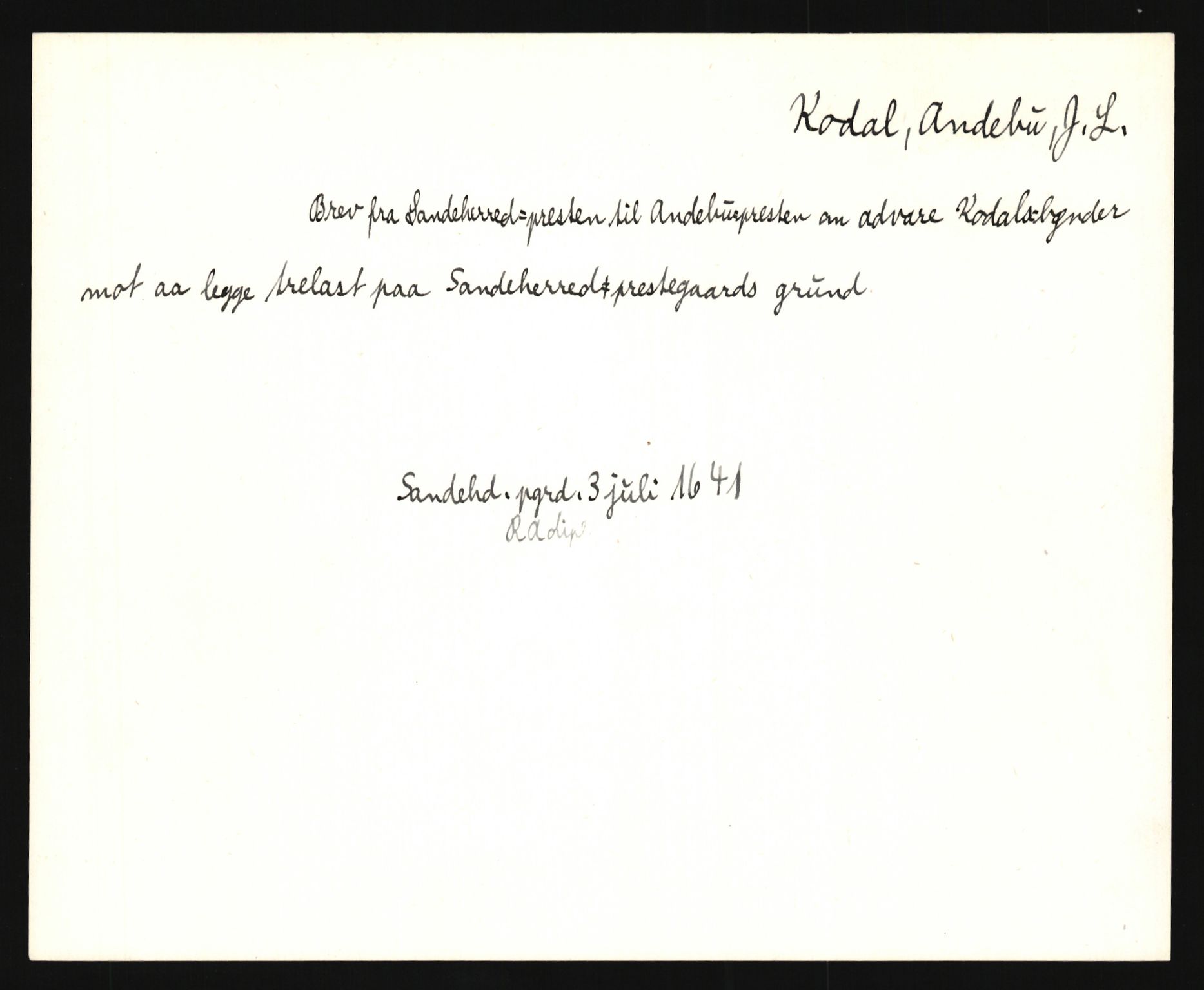 Riksarkivets diplomsamling, AV/RA-EA-5965/F35/F35e/L0018: Registreringssedler Vestfold 1, 1400-1700, p. 965