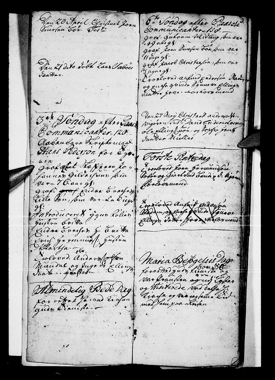 Vik sokneprestembete, AV/SAB-A-81501/H/Haa/Haaa/L0001: Parish register (official) no. A 1 / 1, 1727-1740, p. 3