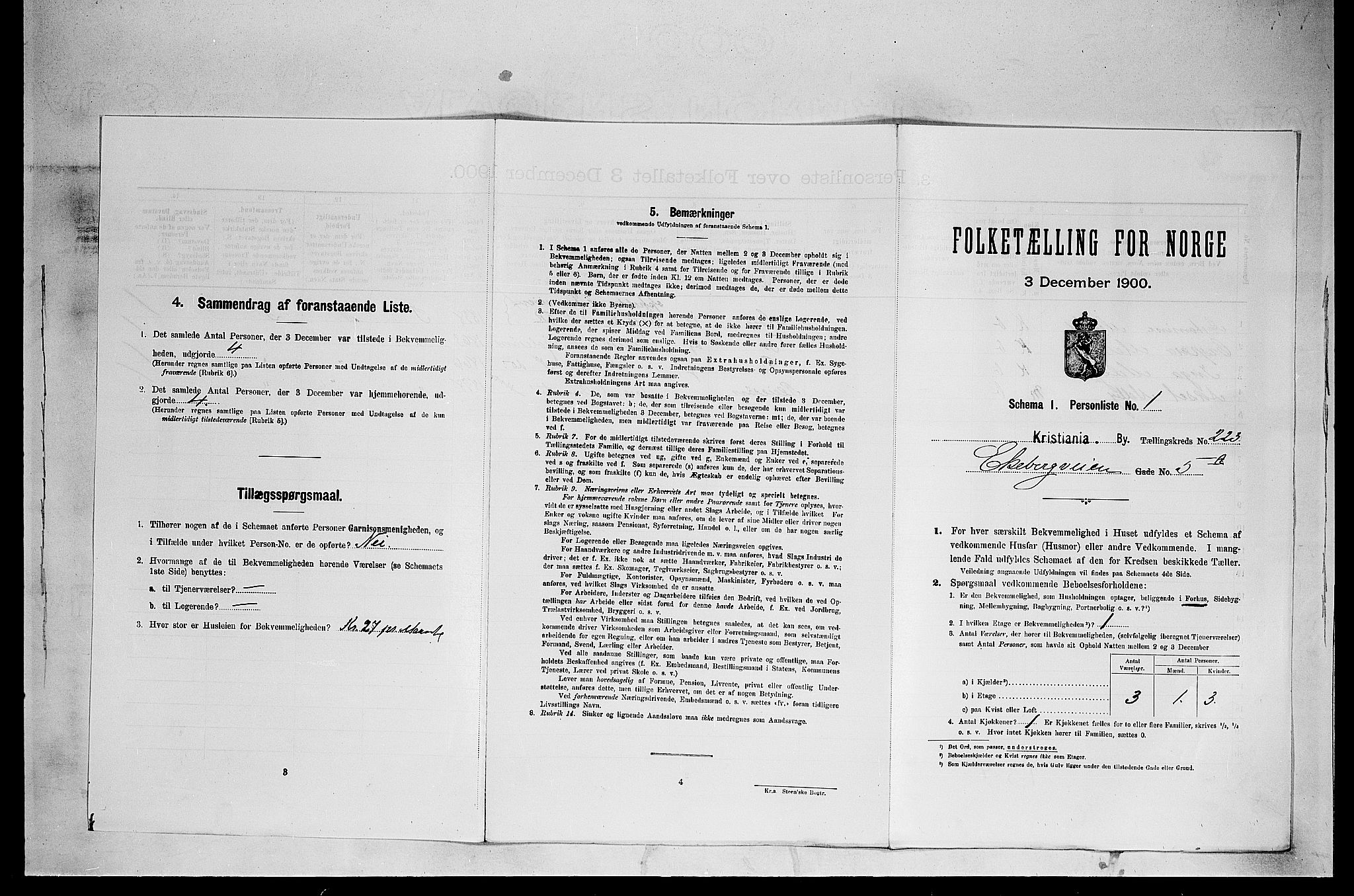 SAO, 1900 census for Kristiania, 1900, p. 18738