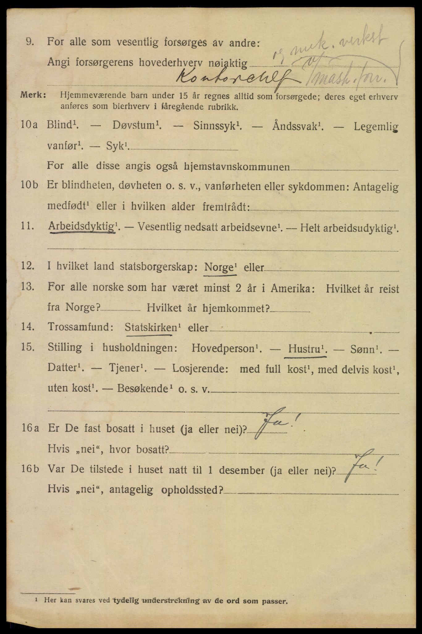 SAH, 1920 census for Lillehammer, 1920, p. 10383