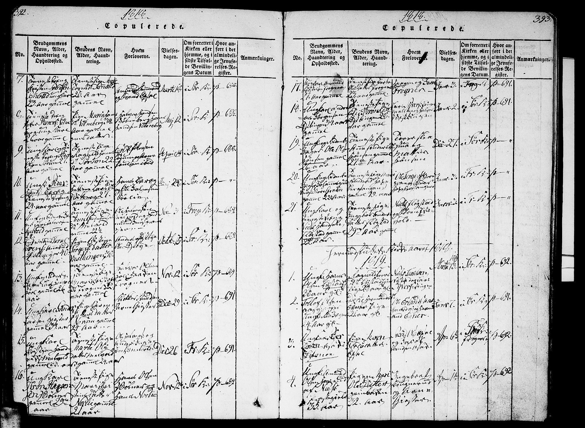 Sørum prestekontor Kirkebøker, SAO/A-10303/G/Ga/L0001: Parish register (copy) no. I 1, 1814-1829, p. 392-393