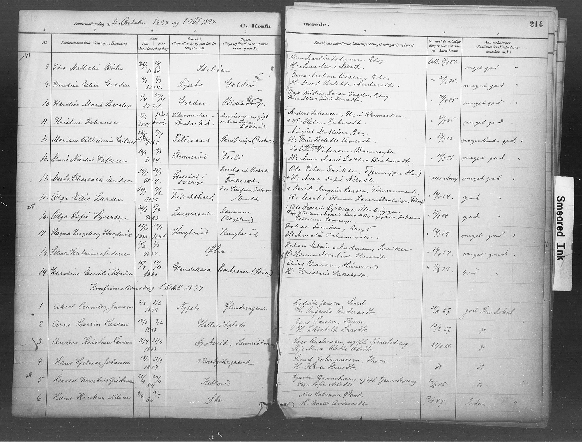 Idd prestekontor Kirkebøker, SAO/A-10911/F/Fb/L0002: Parish register (official) no. II 2, 1882-1923, p. 214