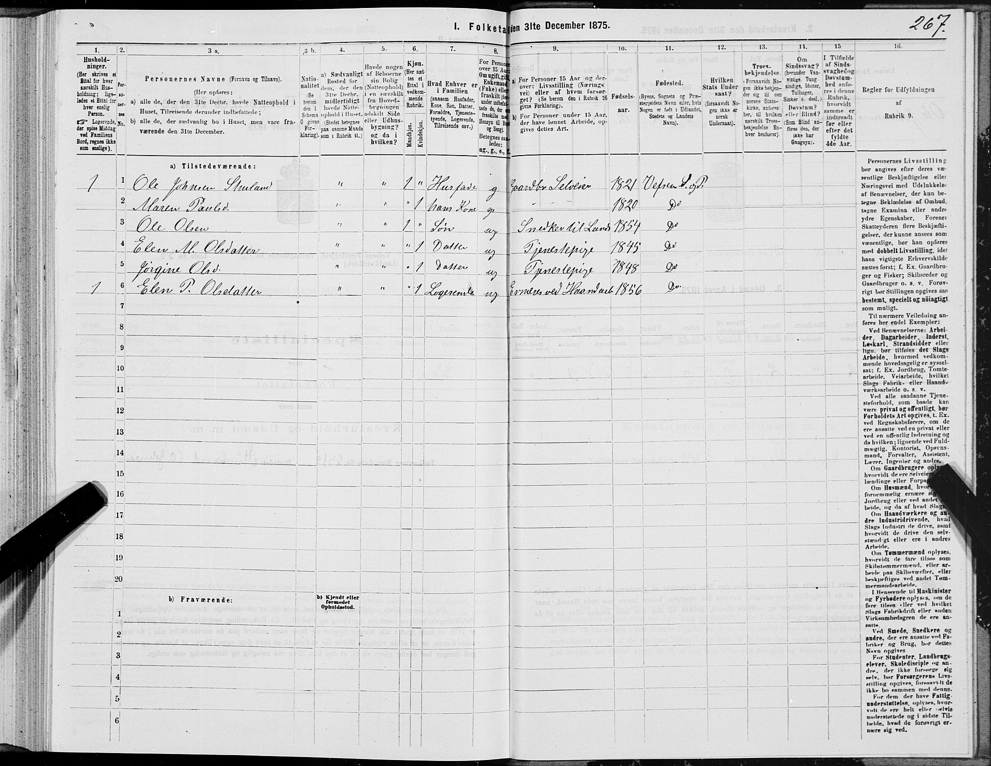 SAT, 1875 census for 1824L Vefsn/Vefsn, 1875, p. 3267