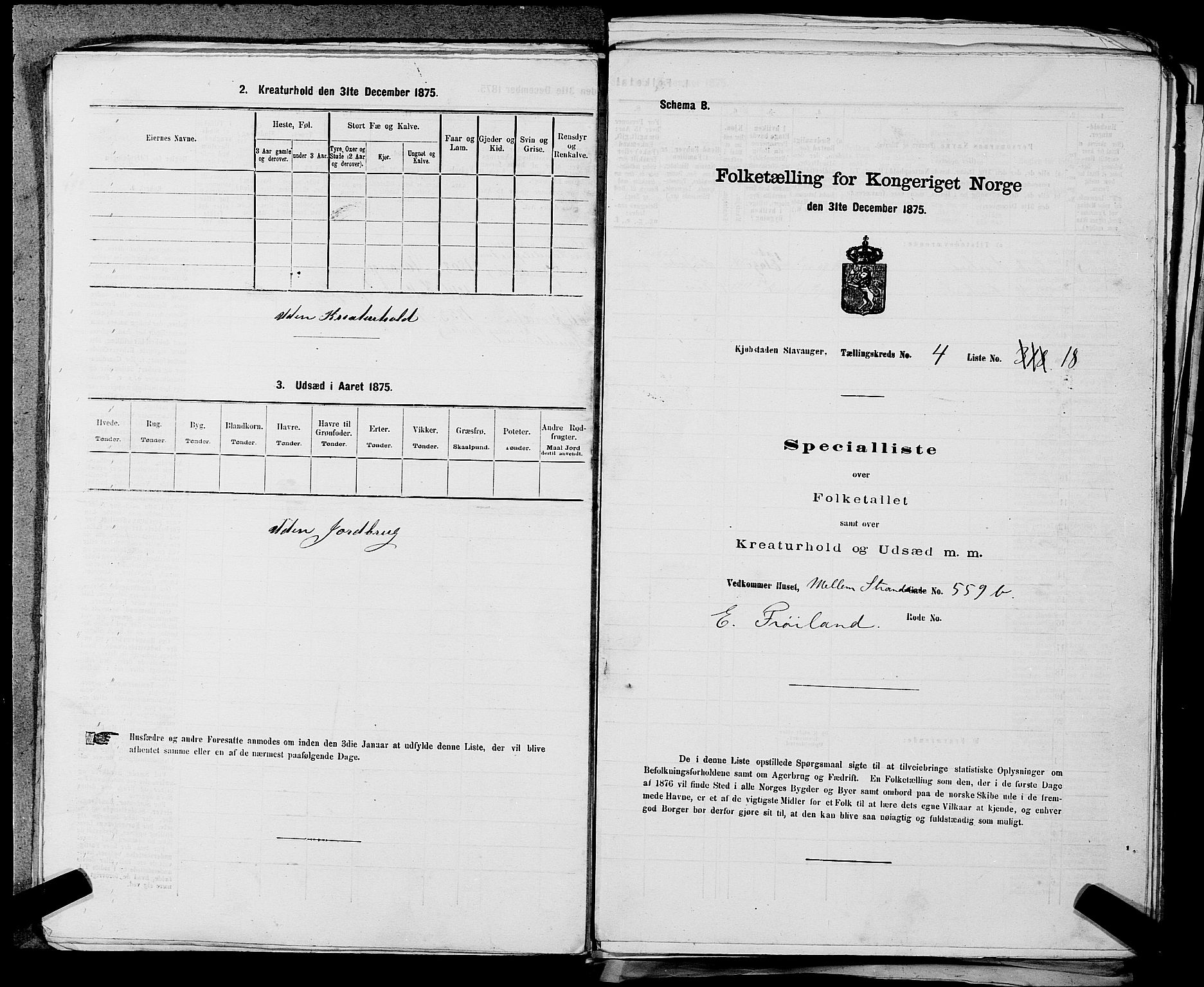 SAST, 1875 census for 1103 Stavanger, 1875, p. 679