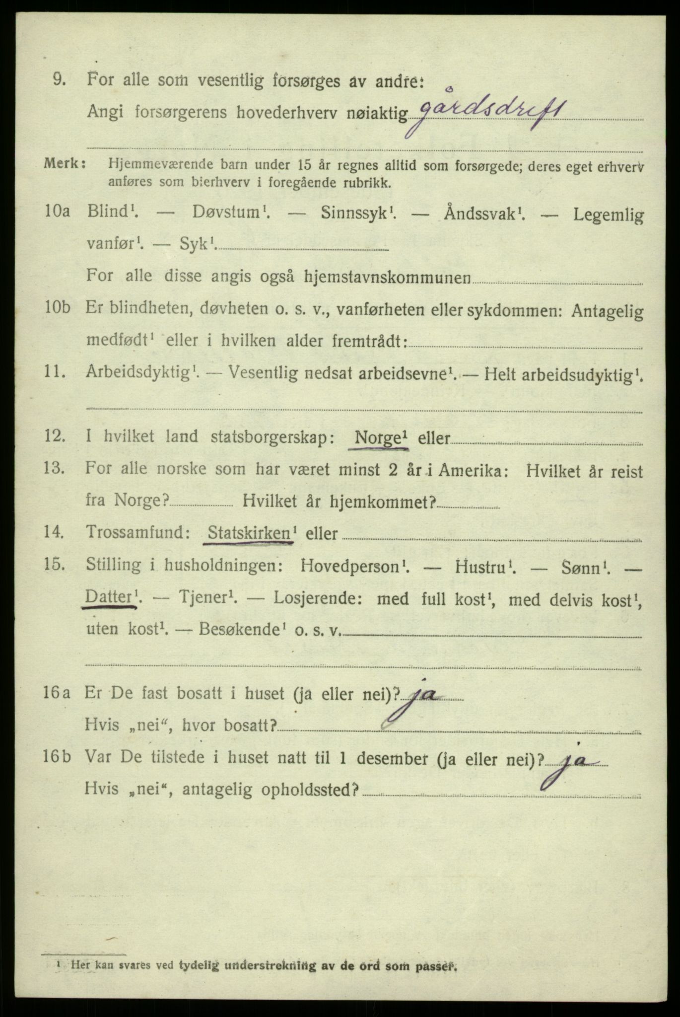 SAB, 1920 census for Røldal, 1920, p. 736