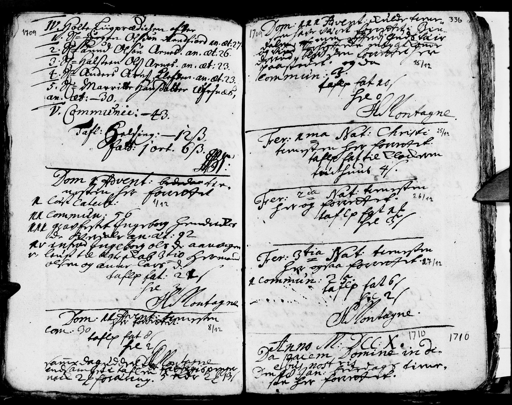 Ministerialprotokoller, klokkerbøker og fødselsregistre - Nordland, SAT/A-1459/812/L0172: Parish register (official) no. 812A01, 1677-1718, p. 336