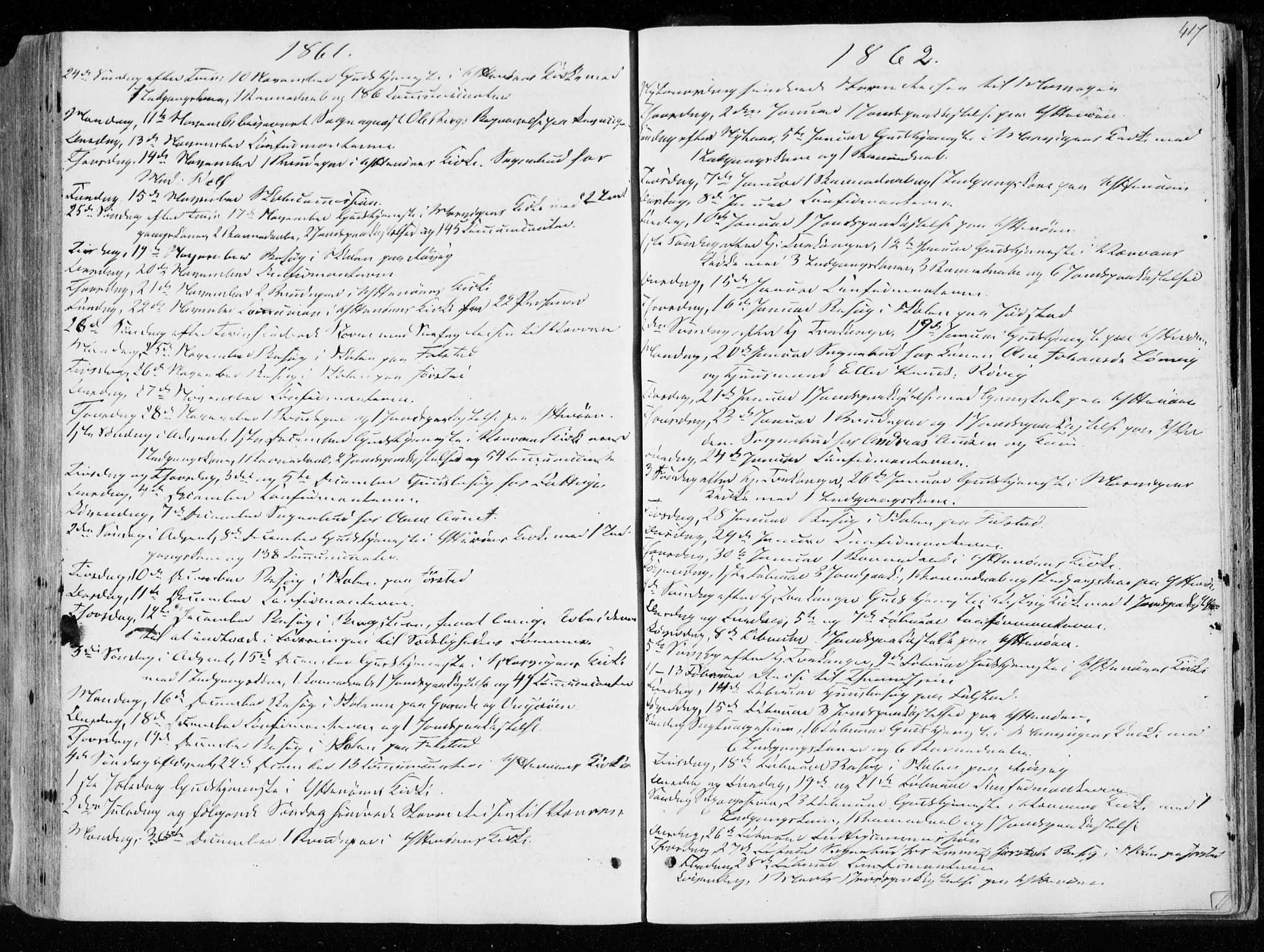Ministerialprotokoller, klokkerbøker og fødselsregistre - Nord-Trøndelag, SAT/A-1458/722/L0218: Parish register (official) no. 722A05, 1843-1868, p. 417
